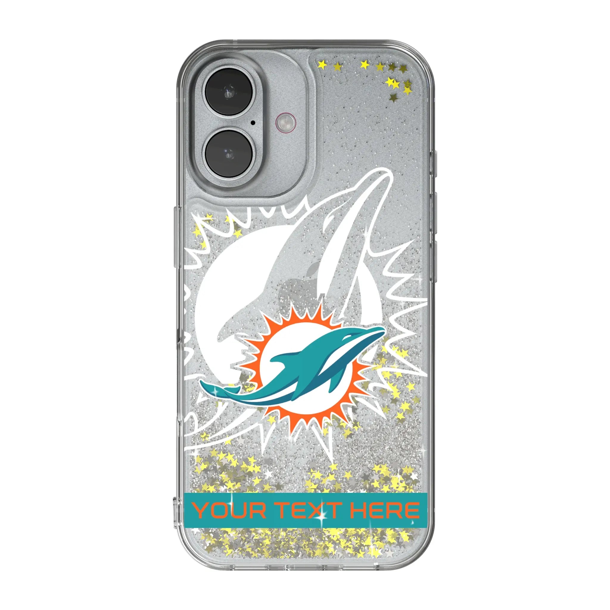 Miami Dolphins Personalized Tilt iPhone Glitter Phone Case for Apple iPhone