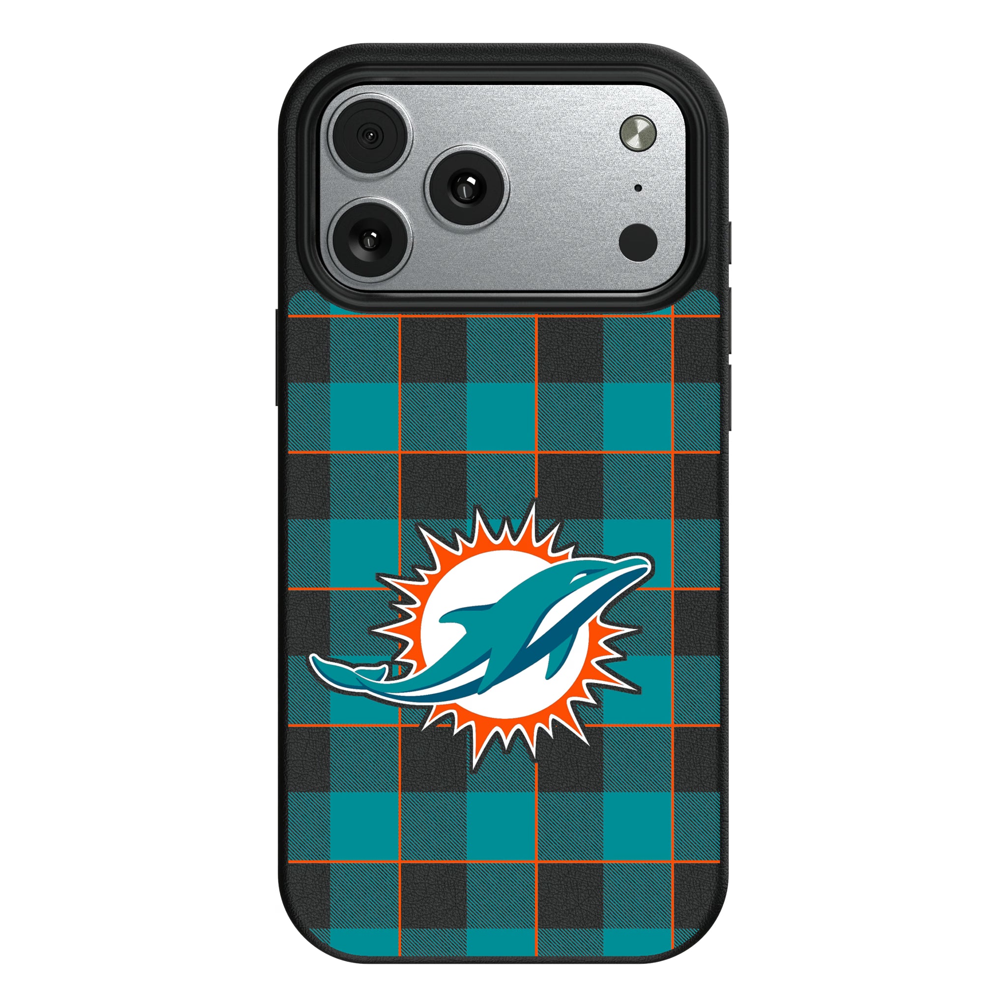 Miami Dolphins Plaid iPhone MagSafe Compatible Phone Case for Apple iPhone#Device_iPhone 17 Pro Max