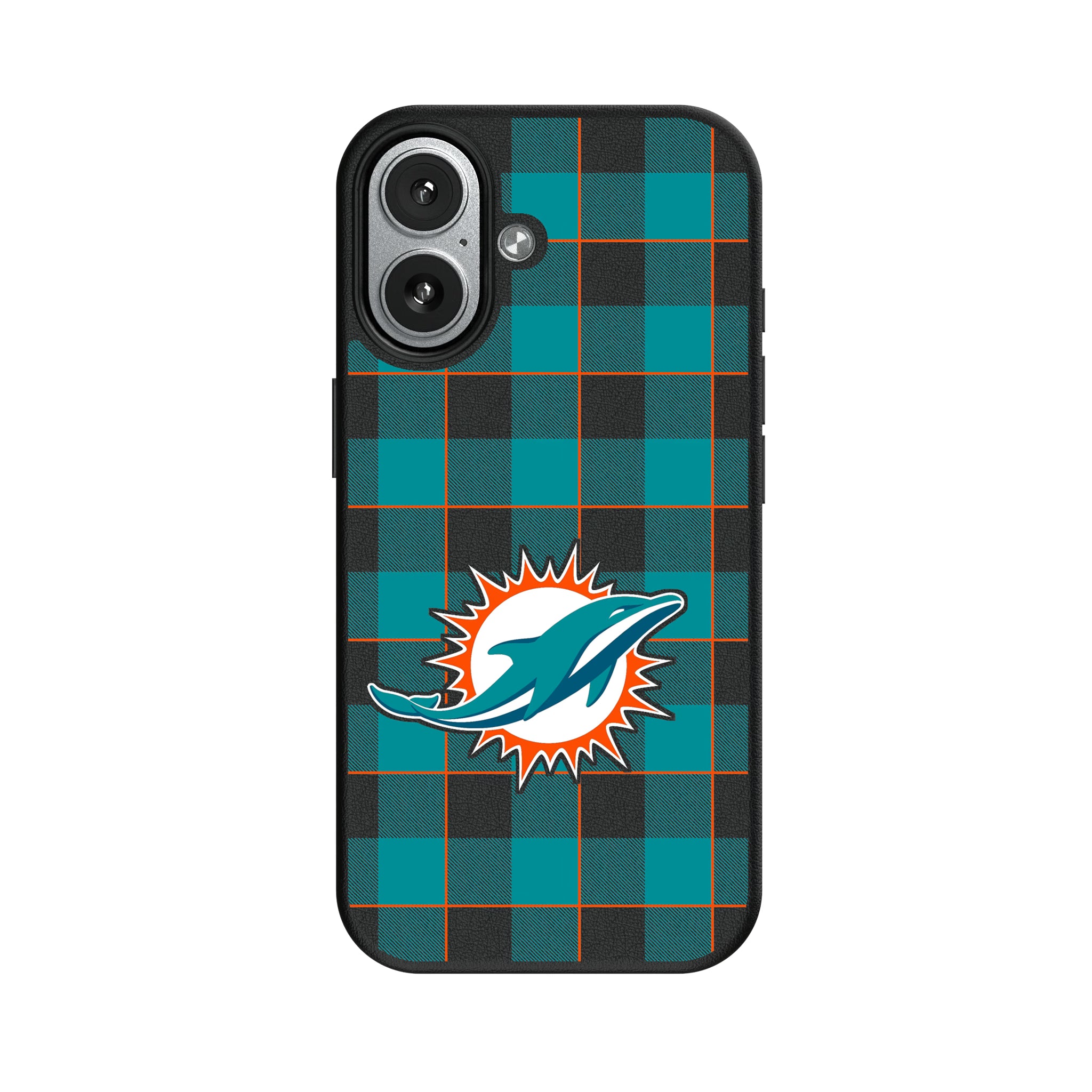 Miami Dolphins Plaid iPhone MagSafe Compatible Phone Case for Apple iPhone#Device_iPhone 17