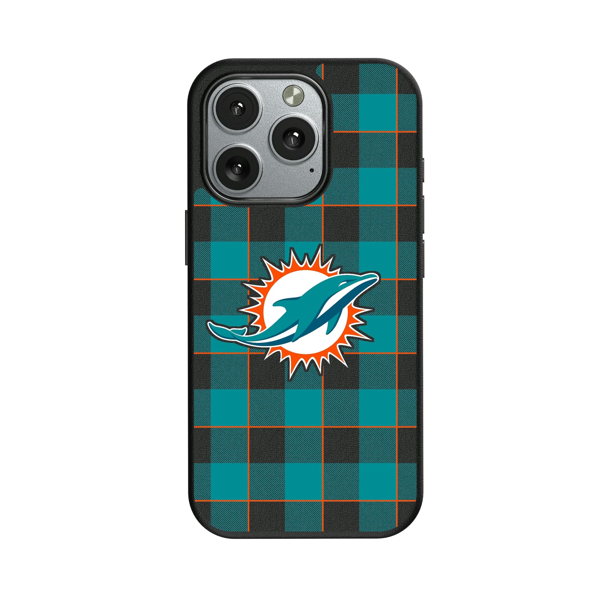 Miami Dolphins Plaid iPhone MagSafe Compatible Phone Case for Apple iPhone