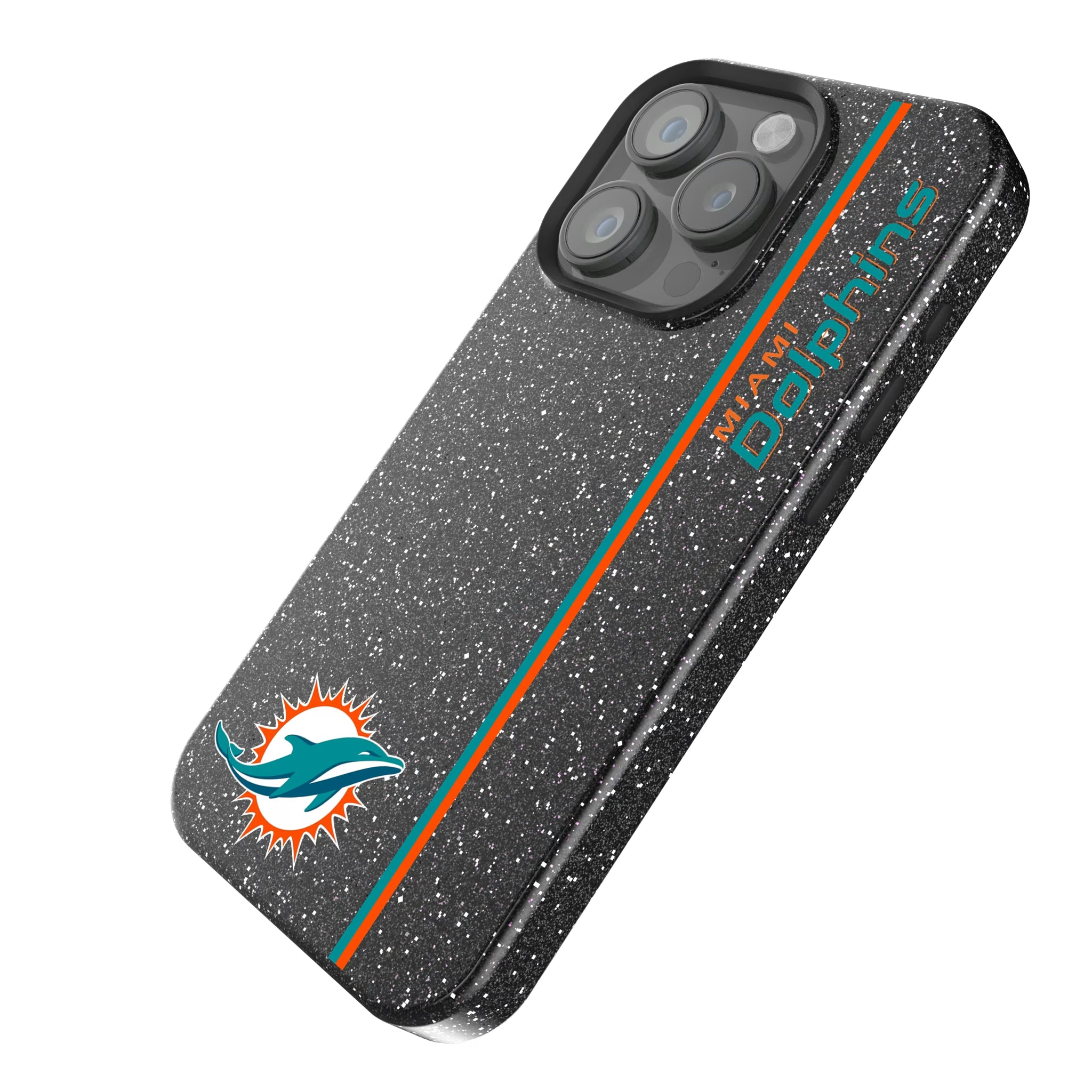 Miami Dolphins Sidebar iPhone Bling Phone Case for Apple iPhone - Isometric View