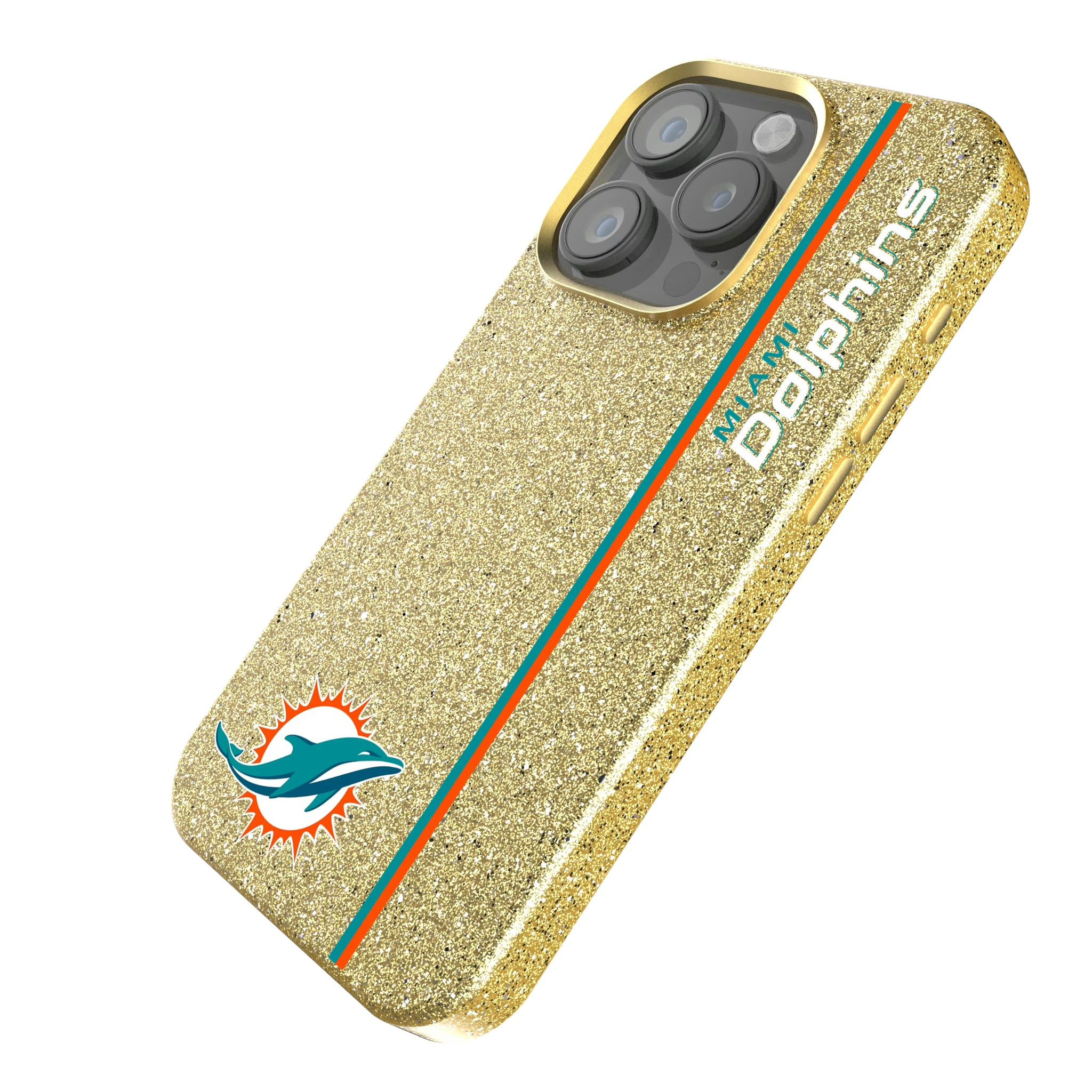 Miami Dolphins Sidebar iPhone Bling Phone Case for Apple iPhone - Isometric View