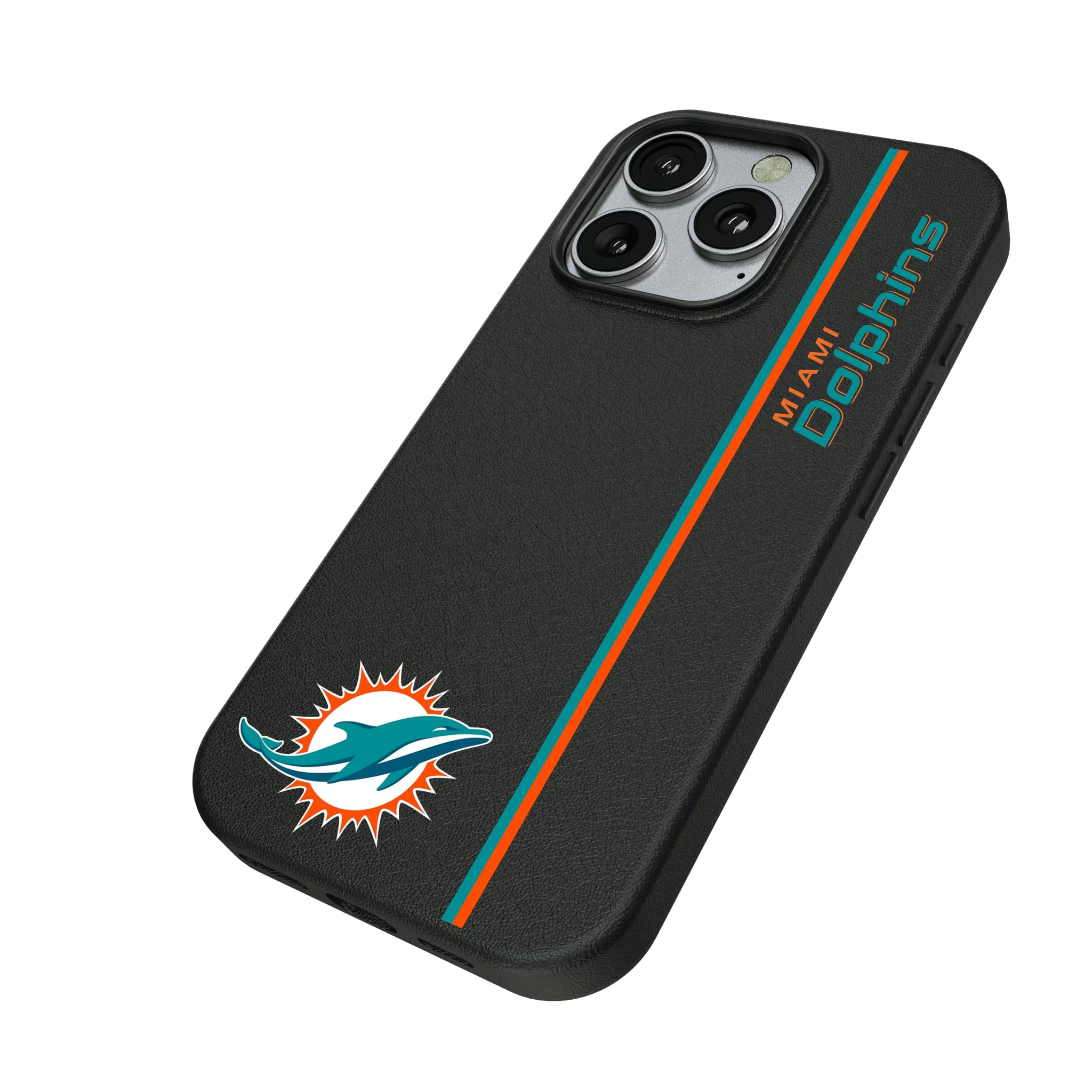 Miami Dolphins Sidebar iPhone MagSafe Compatible Phone Case for Apple iPhone - Isometric View