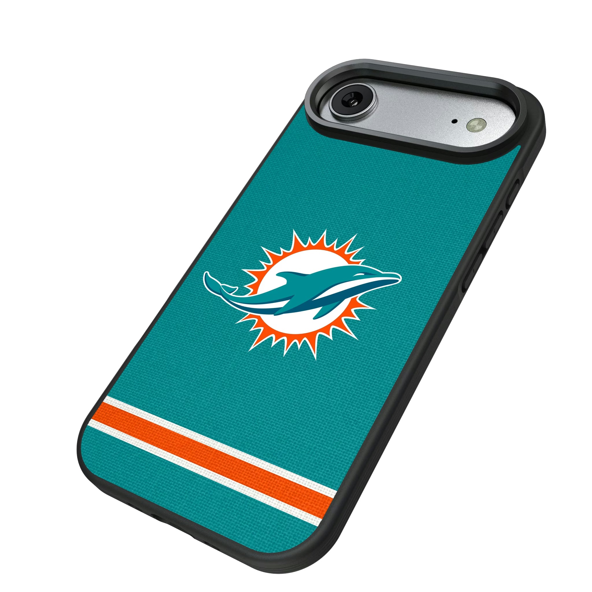 Miami Dolphins Stripe iPhone Bump Phone Case for Apple iPhone - Isometric View#Device_iPhone Air