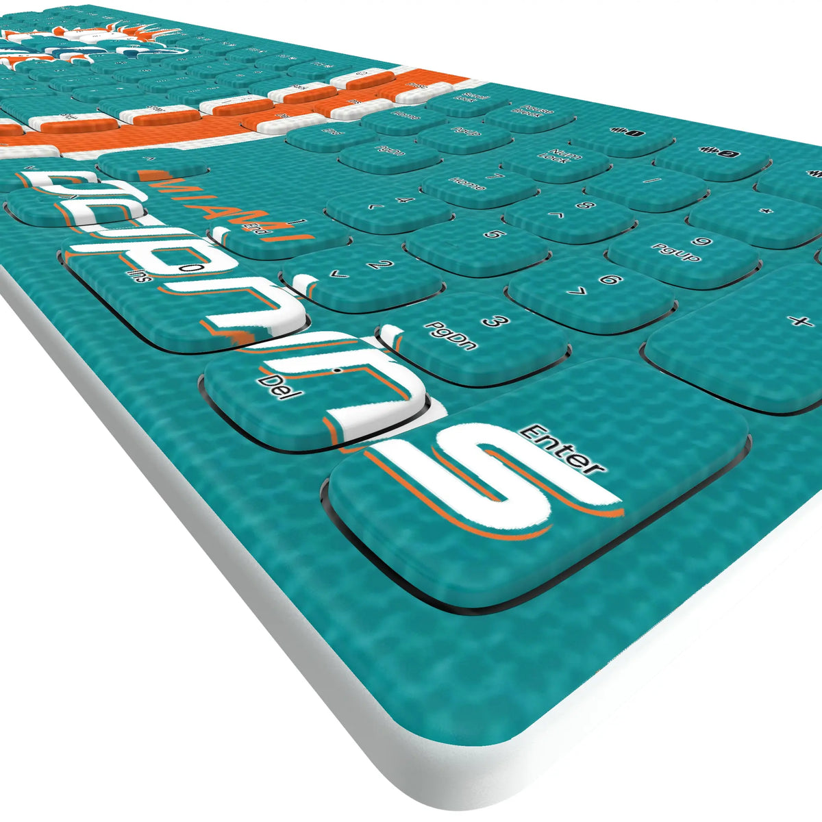 Miami Dolphins Stripe KKB605 Curved Wireless Keyboard - Detail