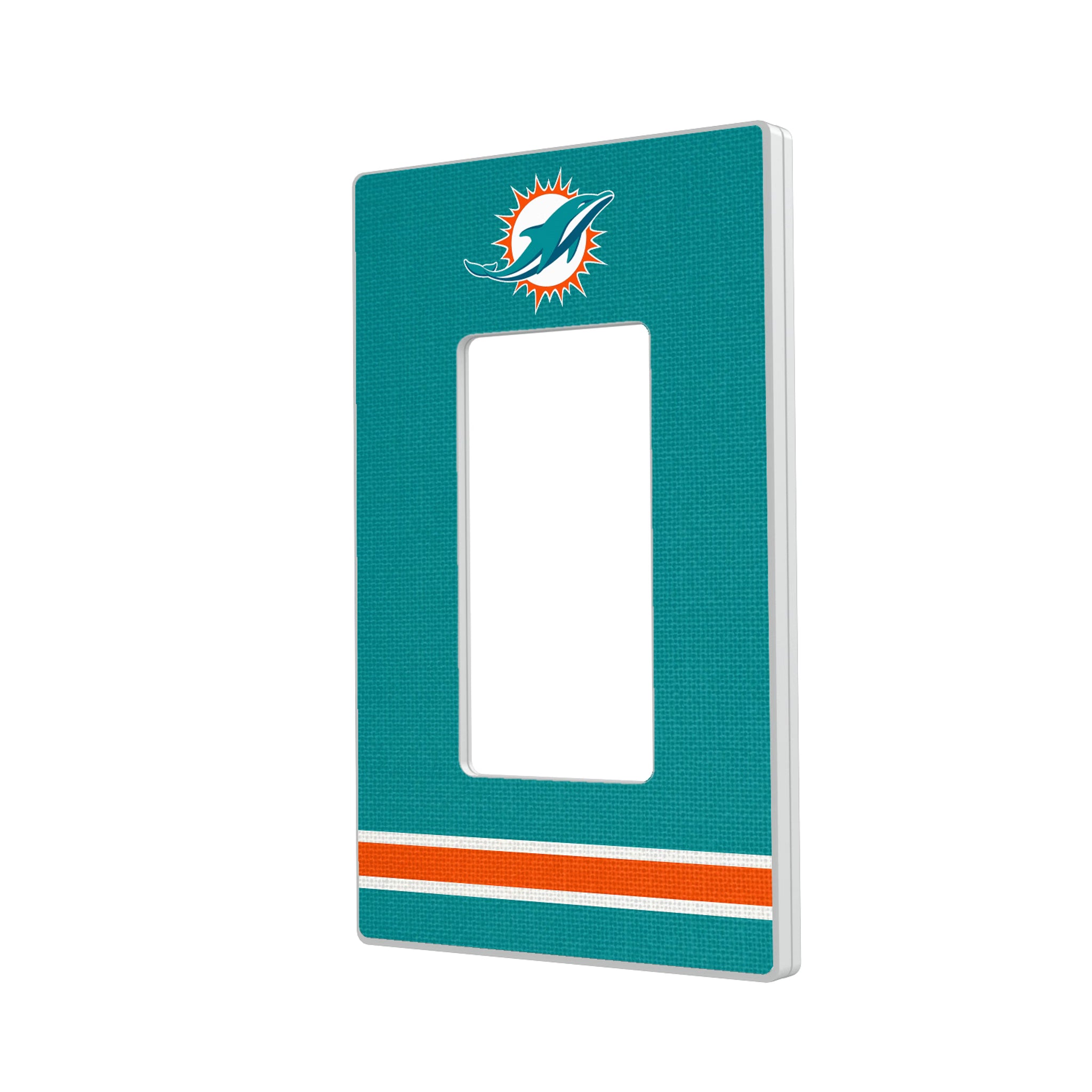 Miami Dolphins Stripe Hidden-Screw Light Switch Plate#Style_Single Rocker