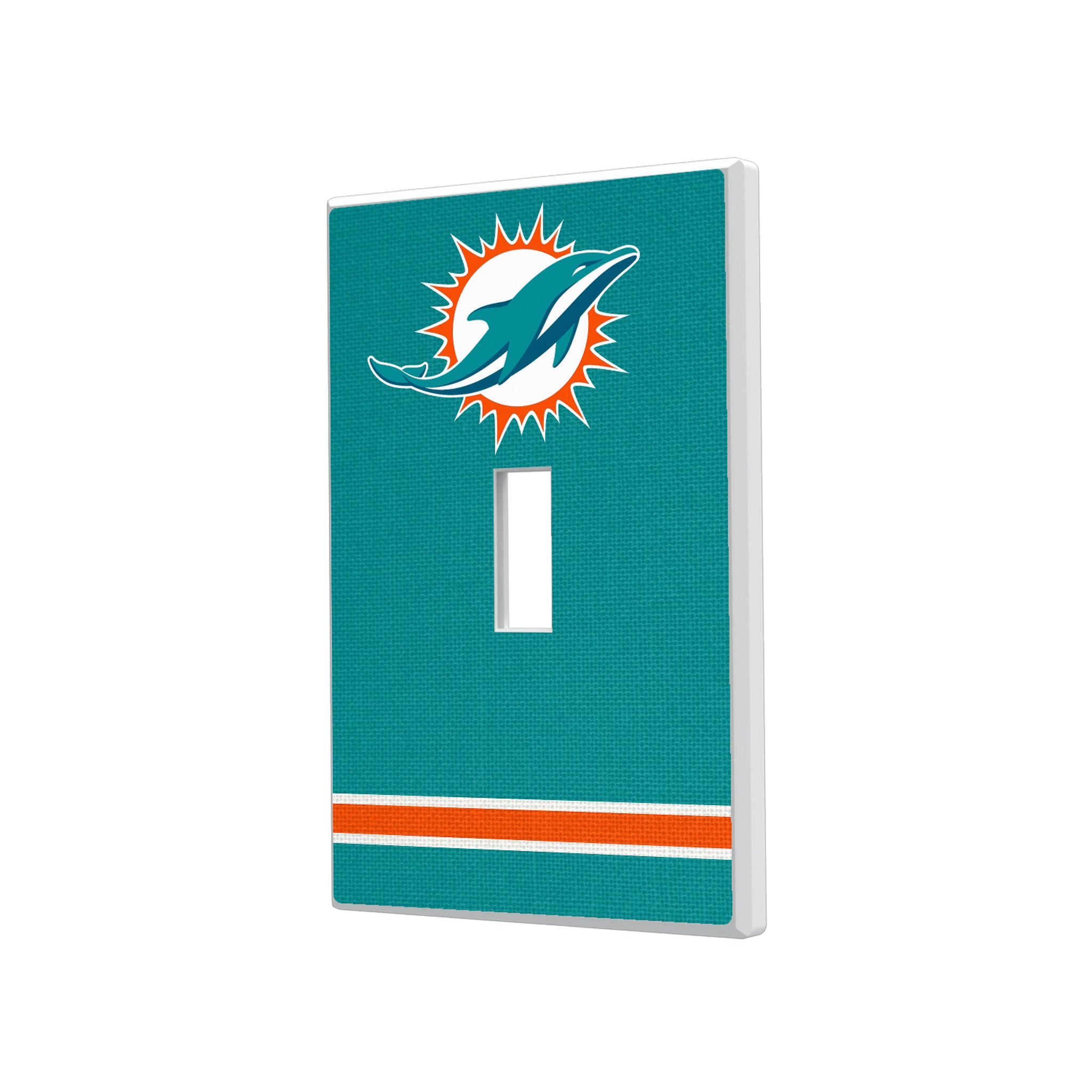 Miami Dolphins Stripe Hidden-Screw Light Switch Plate#Style_Single Toggle