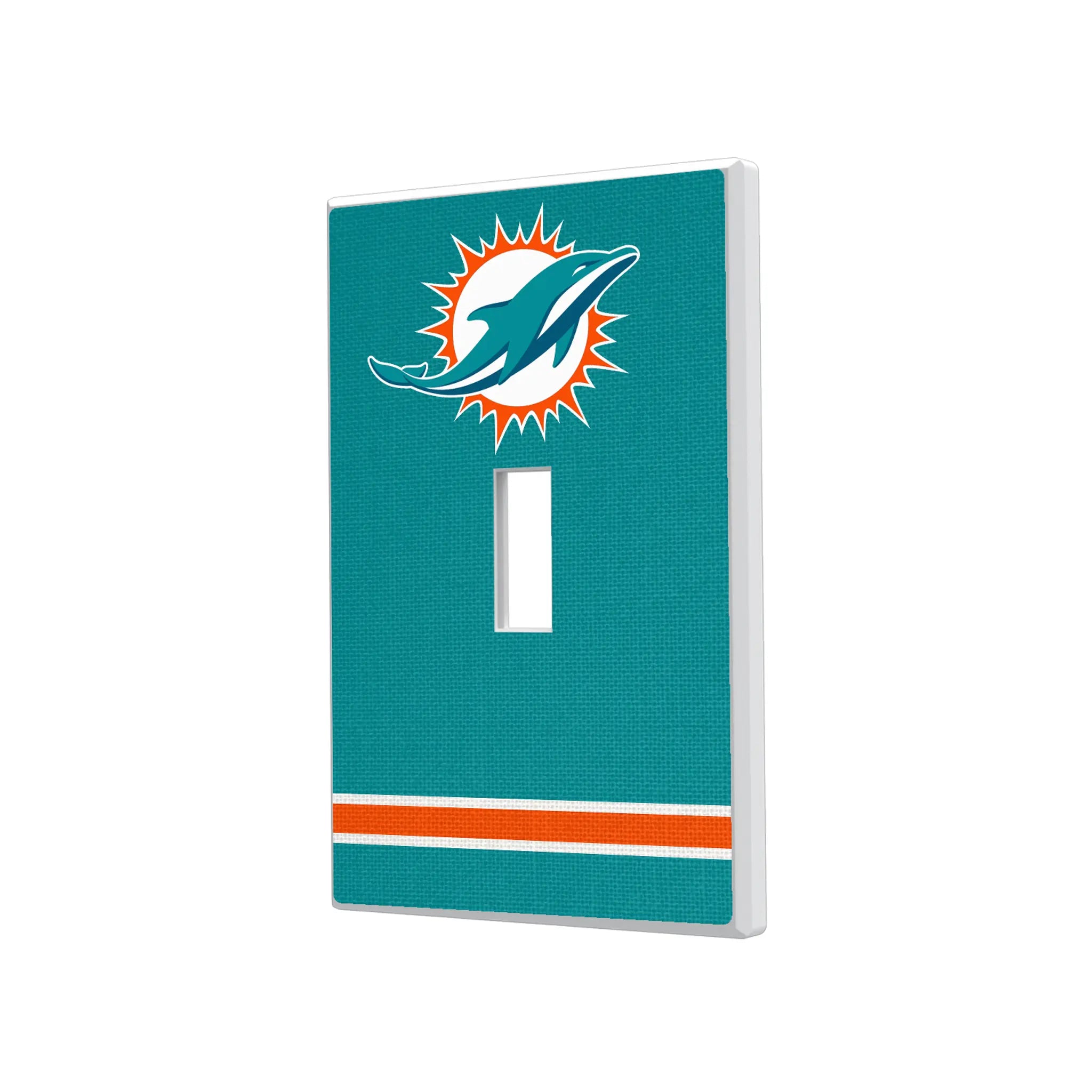 Miami Dolphins Stripe Hidden-Screw Light Switch Plate#Style_Single Toggle