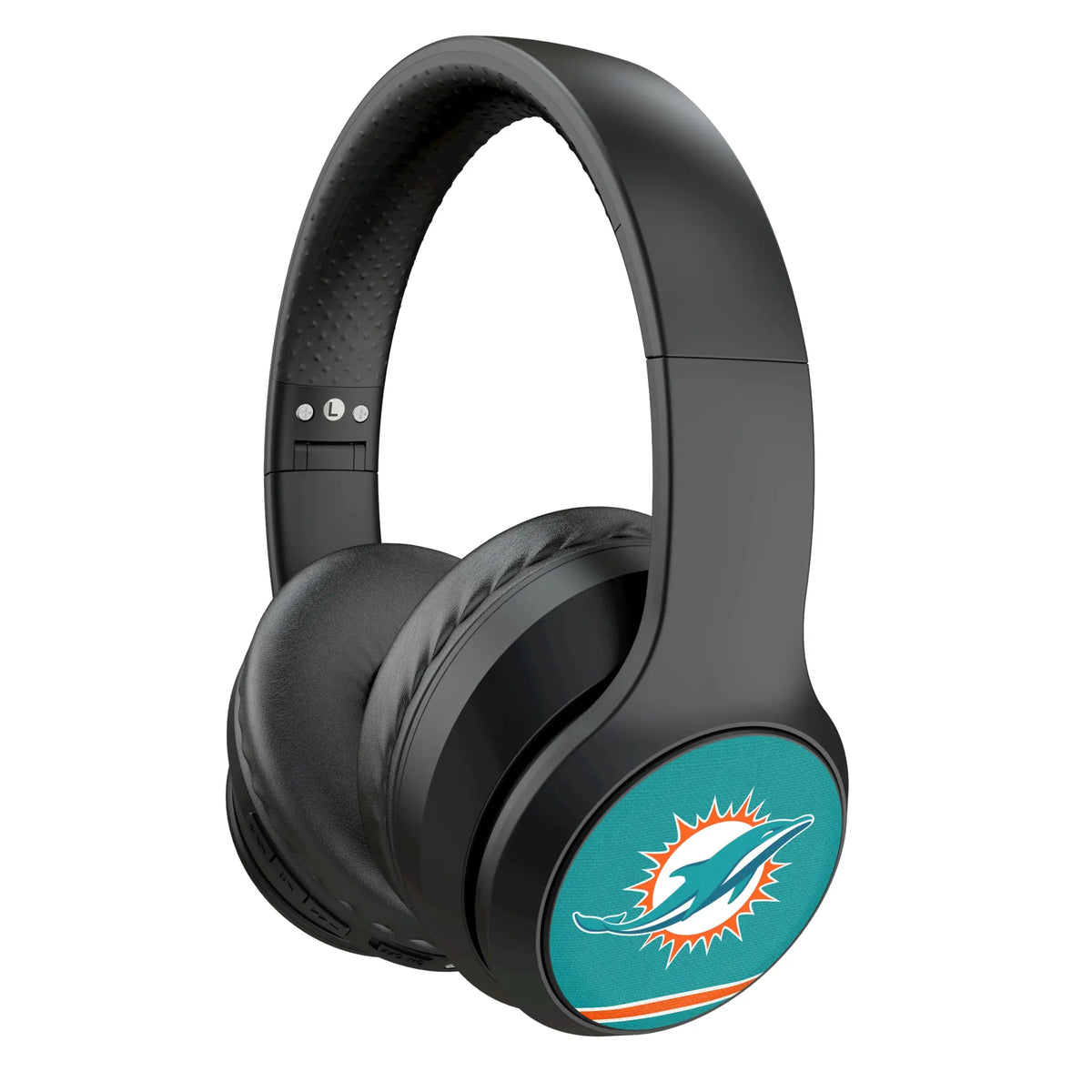 Miami Dolphins Stripe Wireless Over-Ear Headphones With Case