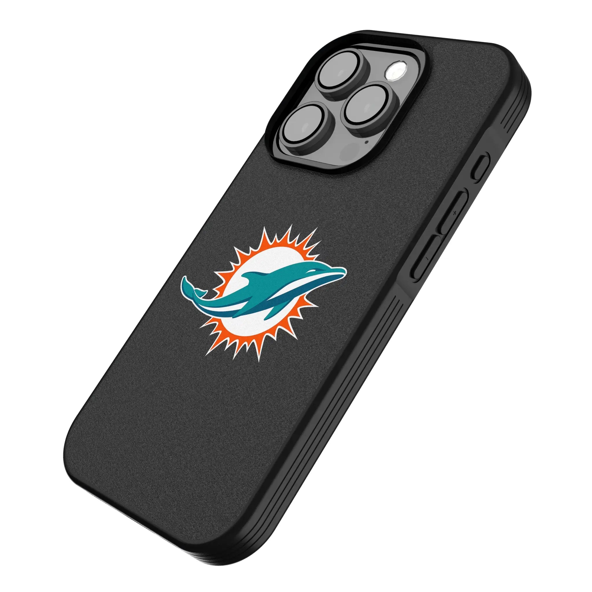 Miami Dolphins Text Backdrop iPhone Bump Phone Case for Apple iPhone - Isometric View