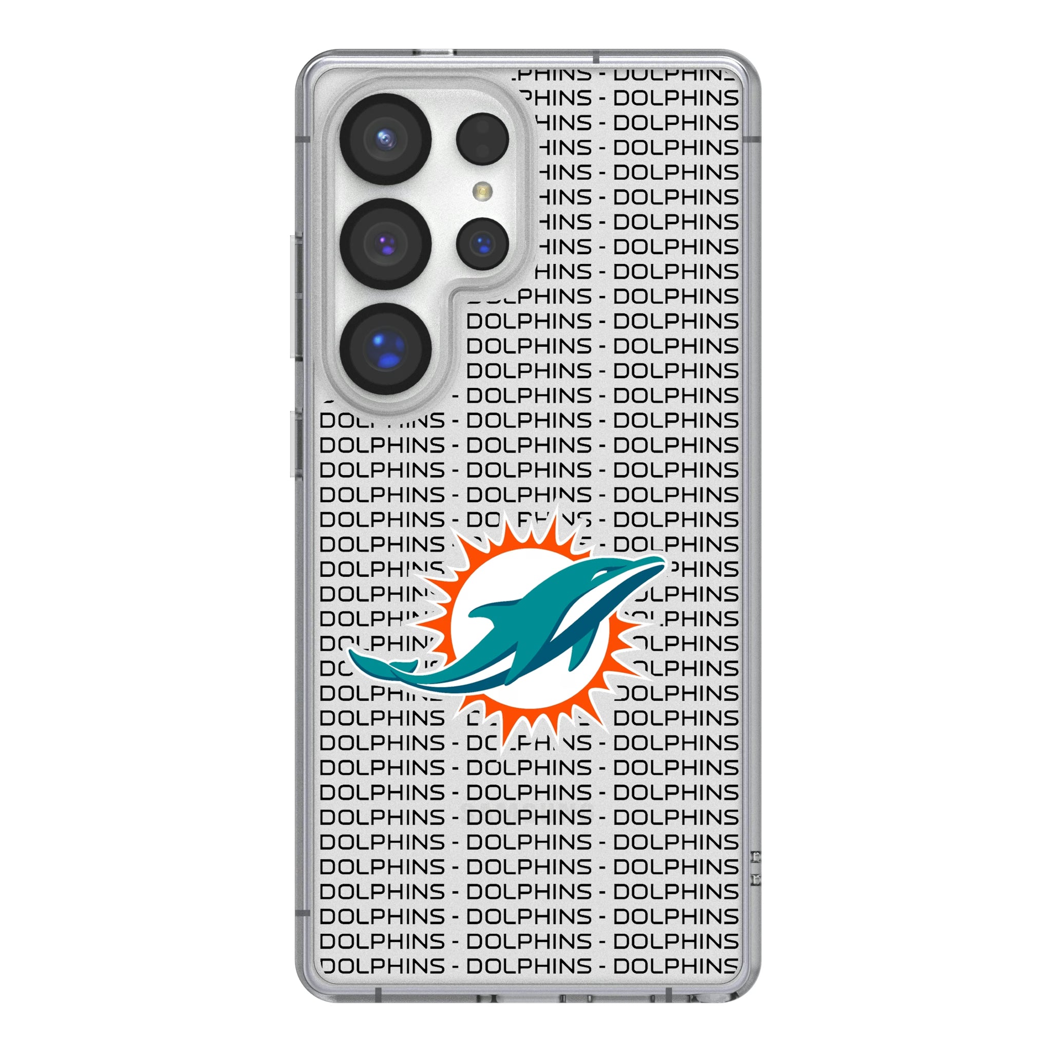 Miami Dolphins Text Backdrop Galaxy Clear Phone Case for Samsung Galaxy