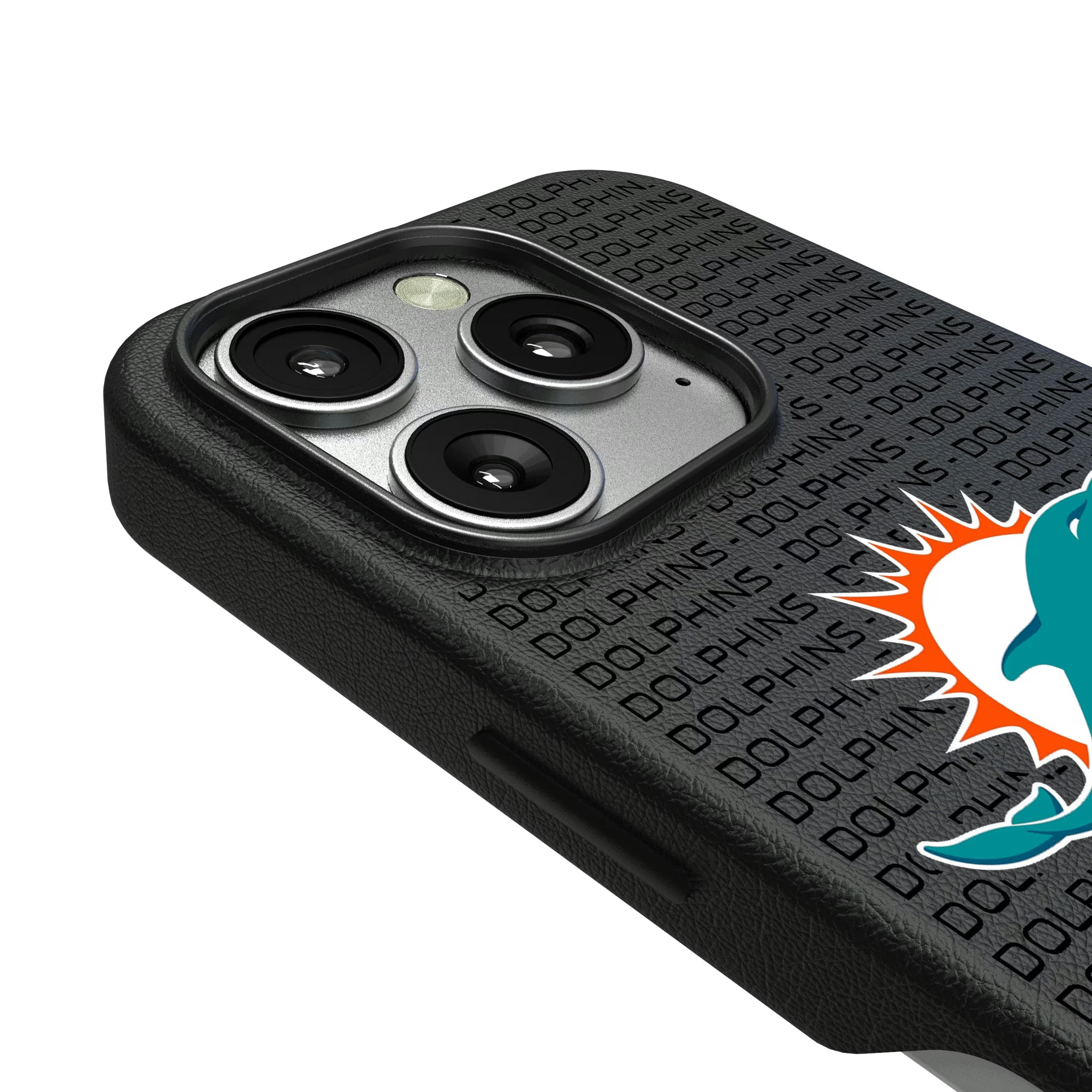 Miami Dolphins Text Backdrop iPhone MagSafe Compatible Phone Case for Apple iPhone - Detail