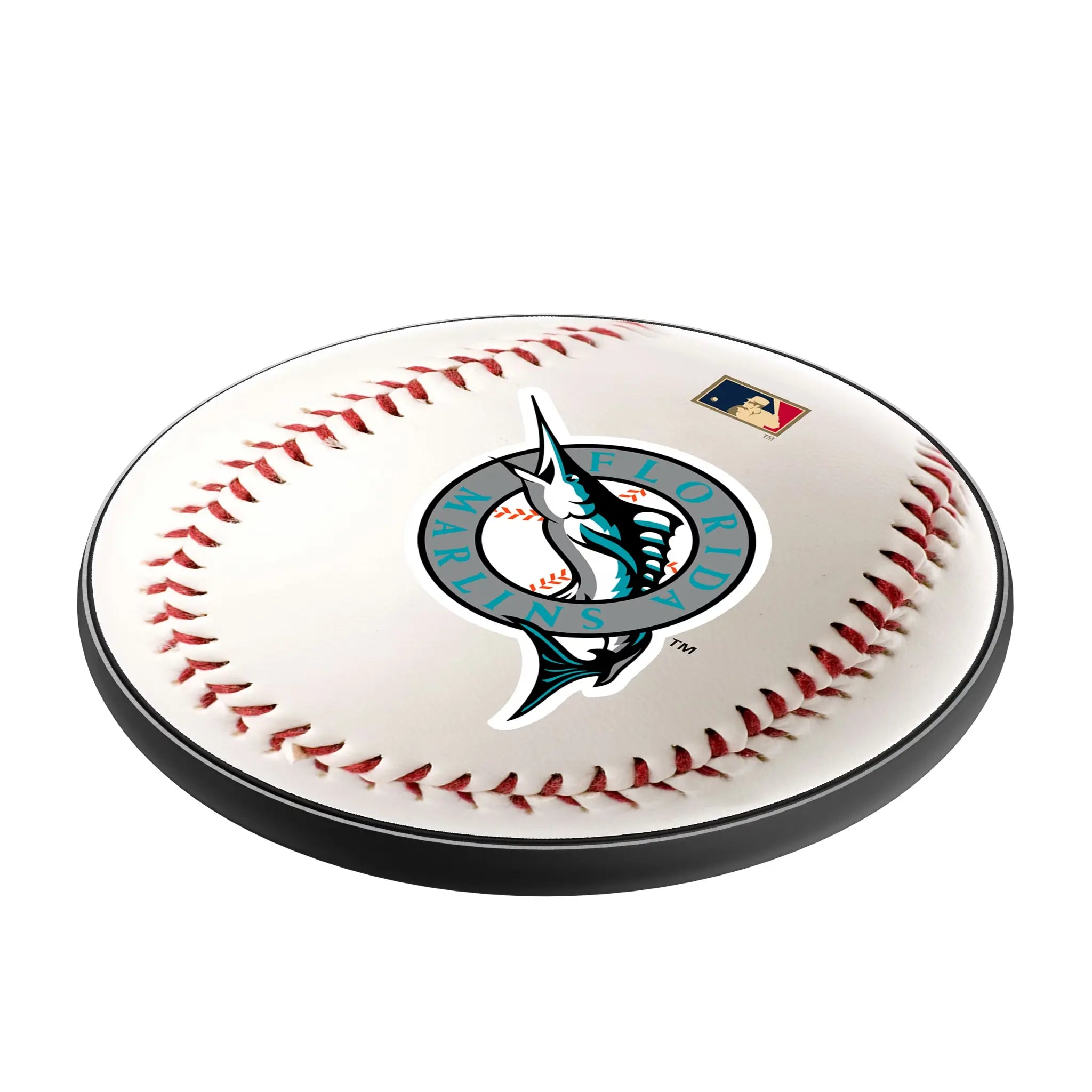Miami Marlins 1993-2011 - Cooperstown Collection Baseball 15-Watt Wireless Charger - Isometric View