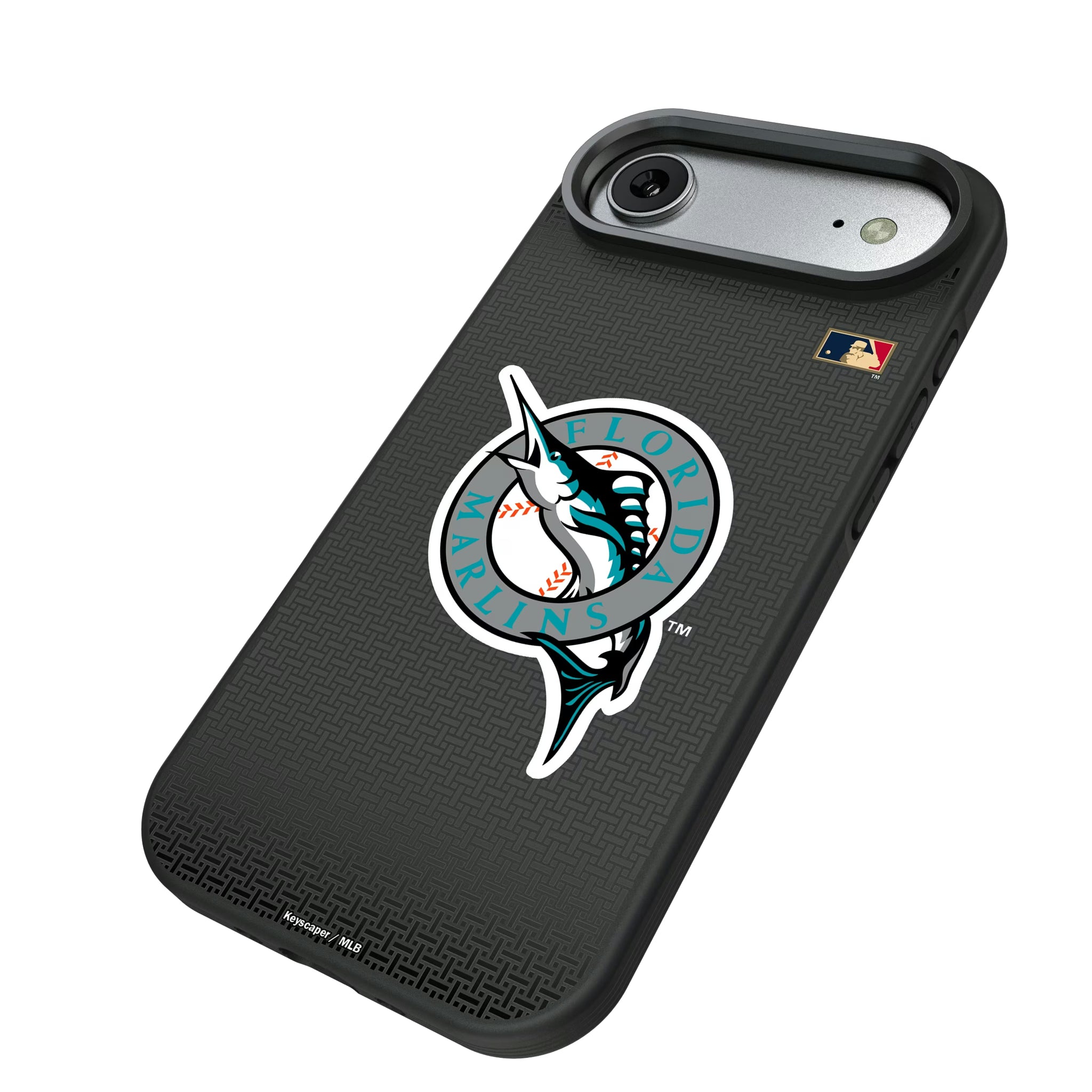 Miami Marlins 1993-2011 - Cooperstown Collection Linen iPhone Bump Phone Case for Apple iPhone - Isometric View#Device_iPhone Air