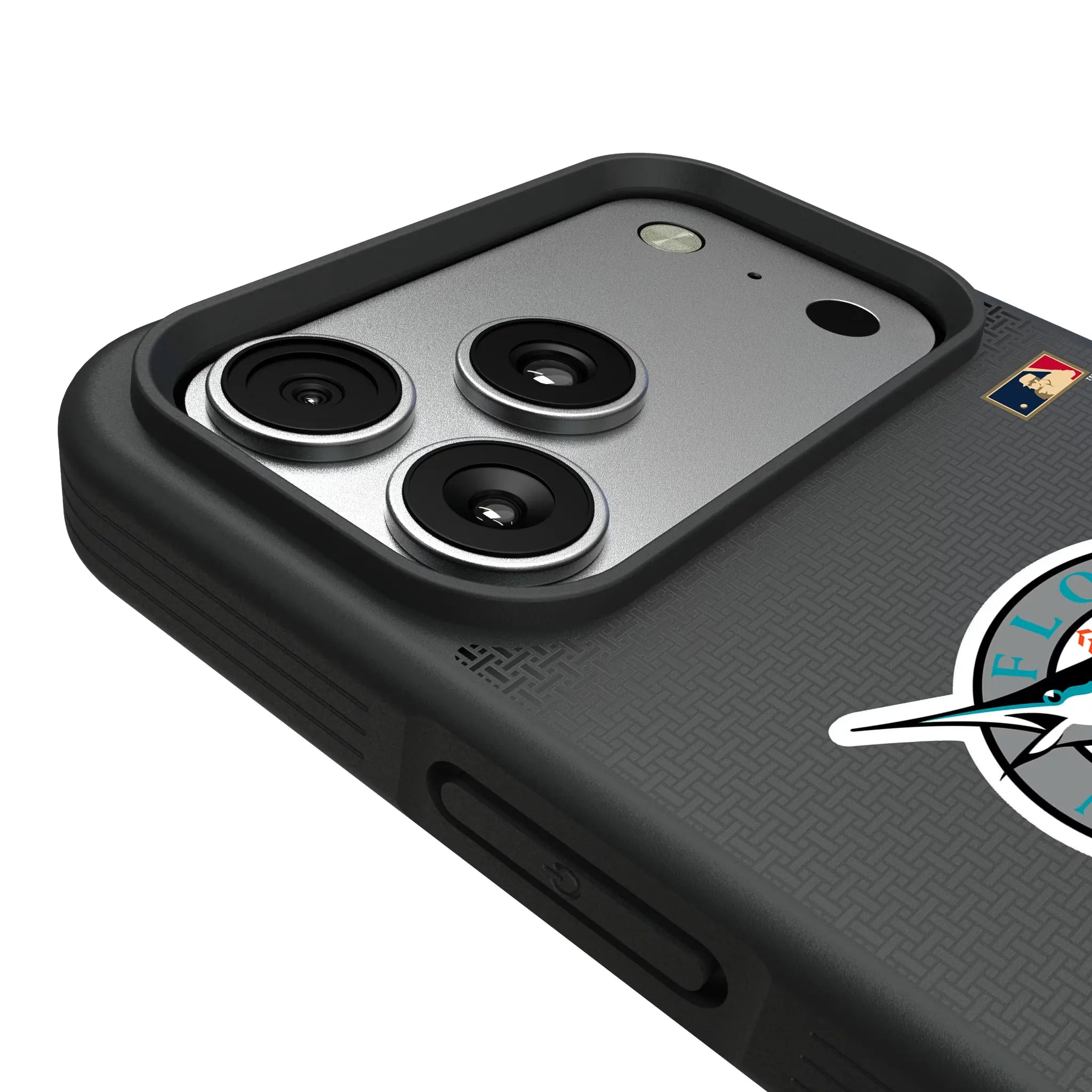 Miami Marlins 1993-2011 - Cooperstown Collection Linen iPhone Bump Phone Case for Apple iPhone - Detail#Device_iPhone 17 Pro Max