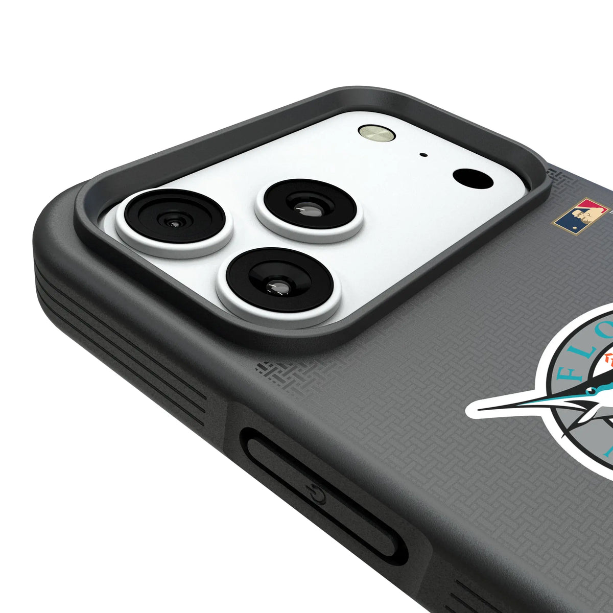 Miami Marlins 1993-2011 - Cooperstown Collection Linen iPhone Bump Phone Case for Apple iPhone - Detail#Device_iPhone 18 Pro Max