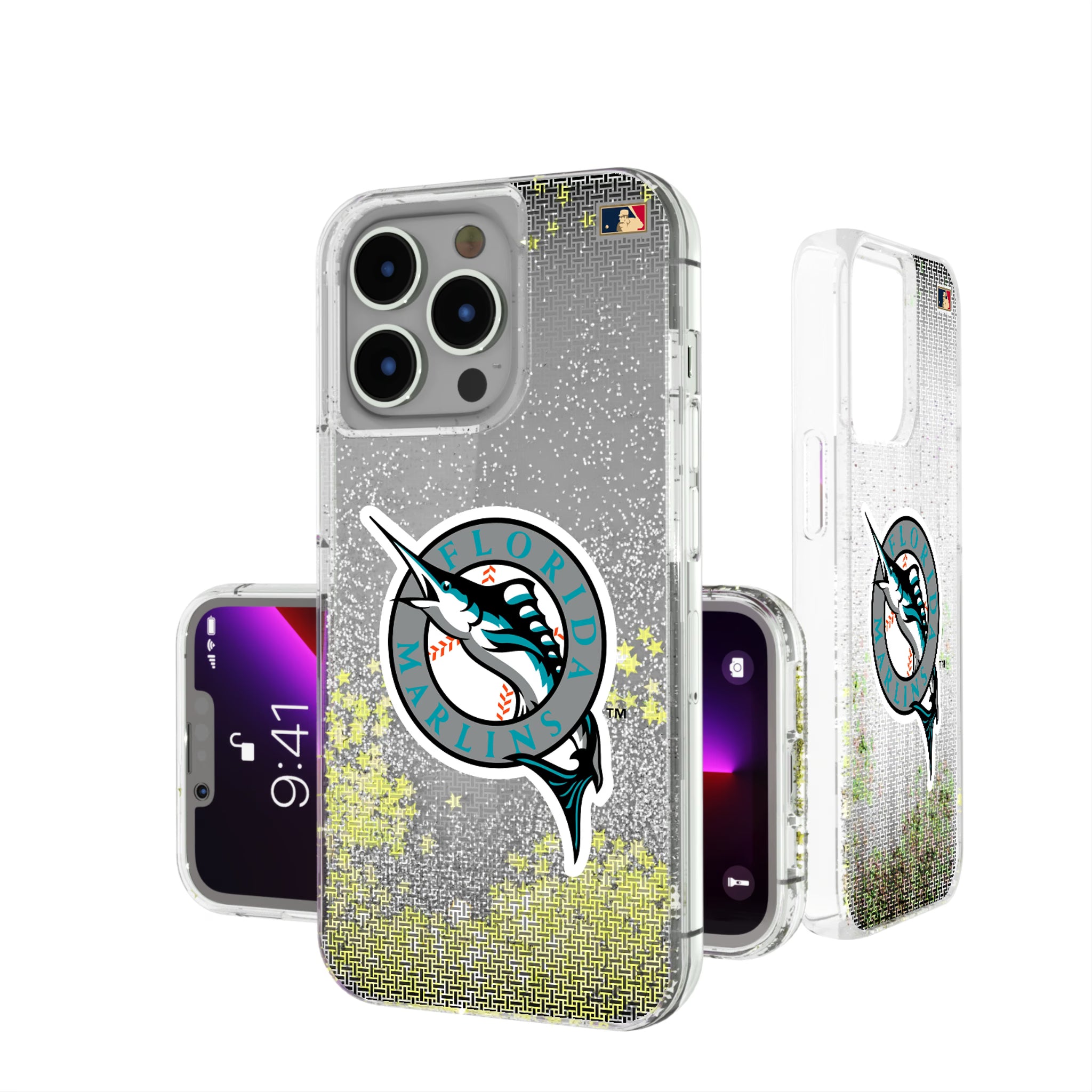 Miami Marlins 1993-2011 - Cooperstown Collection Linen iPhone Glitter Phone Case for Apple iPhone