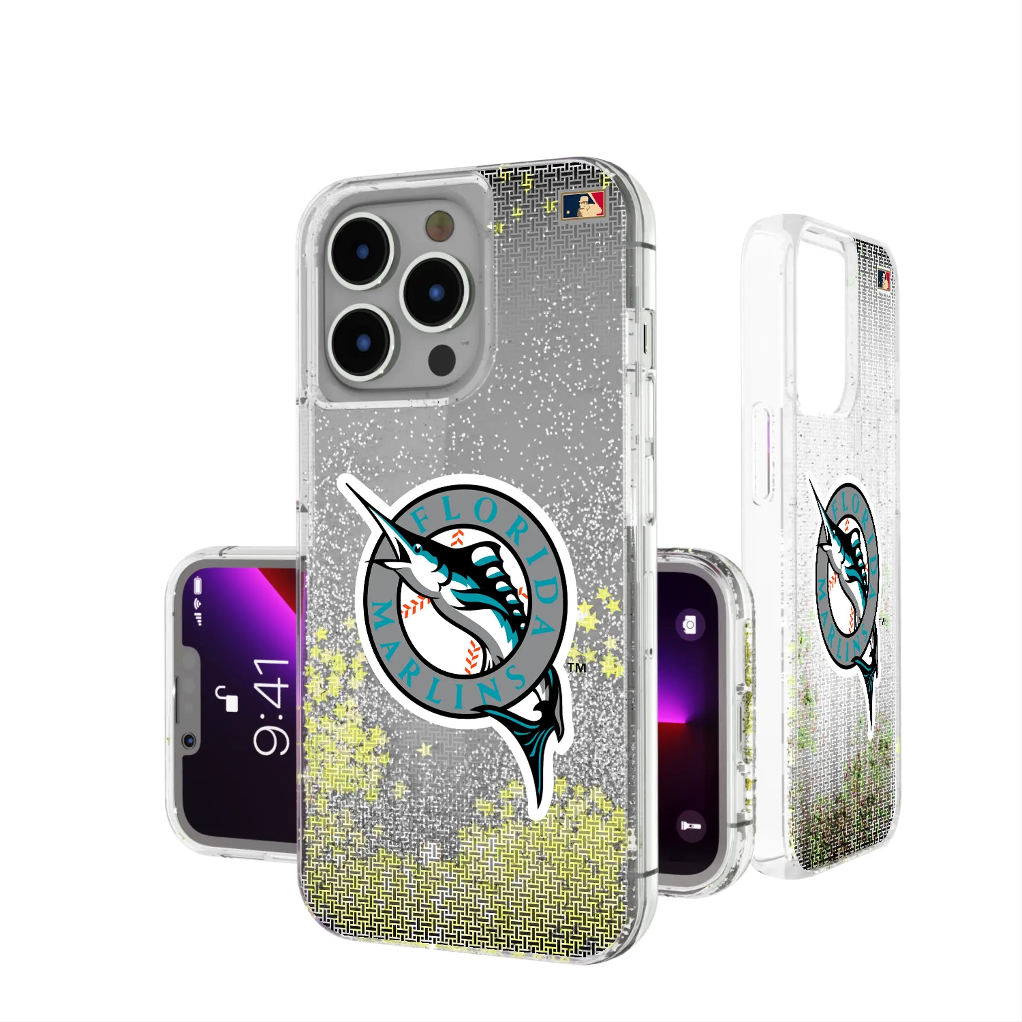 Miami Marlins 1993-2011 - Cooperstown Collection Linen iPhone Glitter Phone Case for Apple iPhone