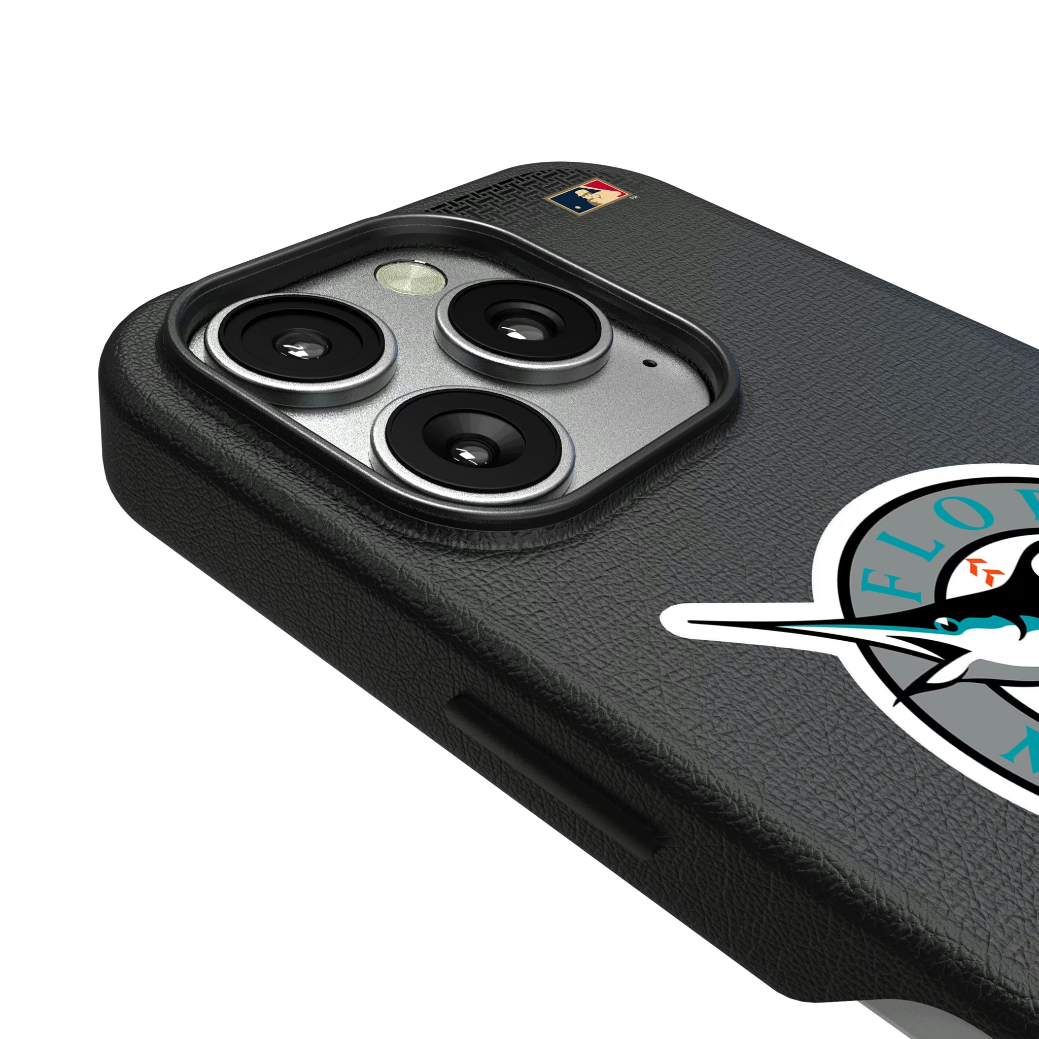 Miami Marlins 1993-2011 - Cooperstown Collection Linen iPhone MagSafe Compatible Phone Case for Apple iPhone - Detail
