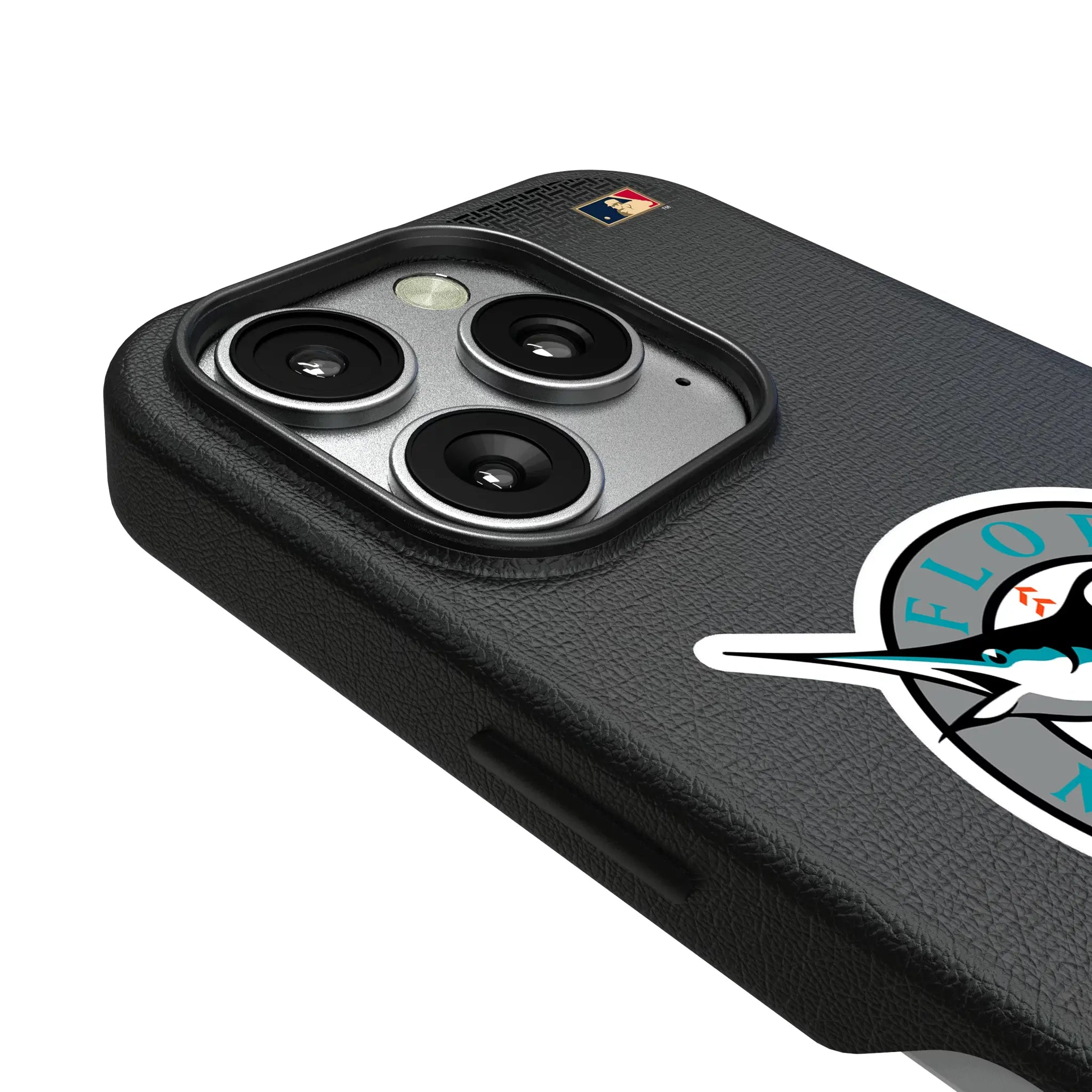 Miami Marlins 1993-2011 - Cooperstown Collection Linen iPhone MagSafe Compatible Phone Case for Apple iPhone - Detail