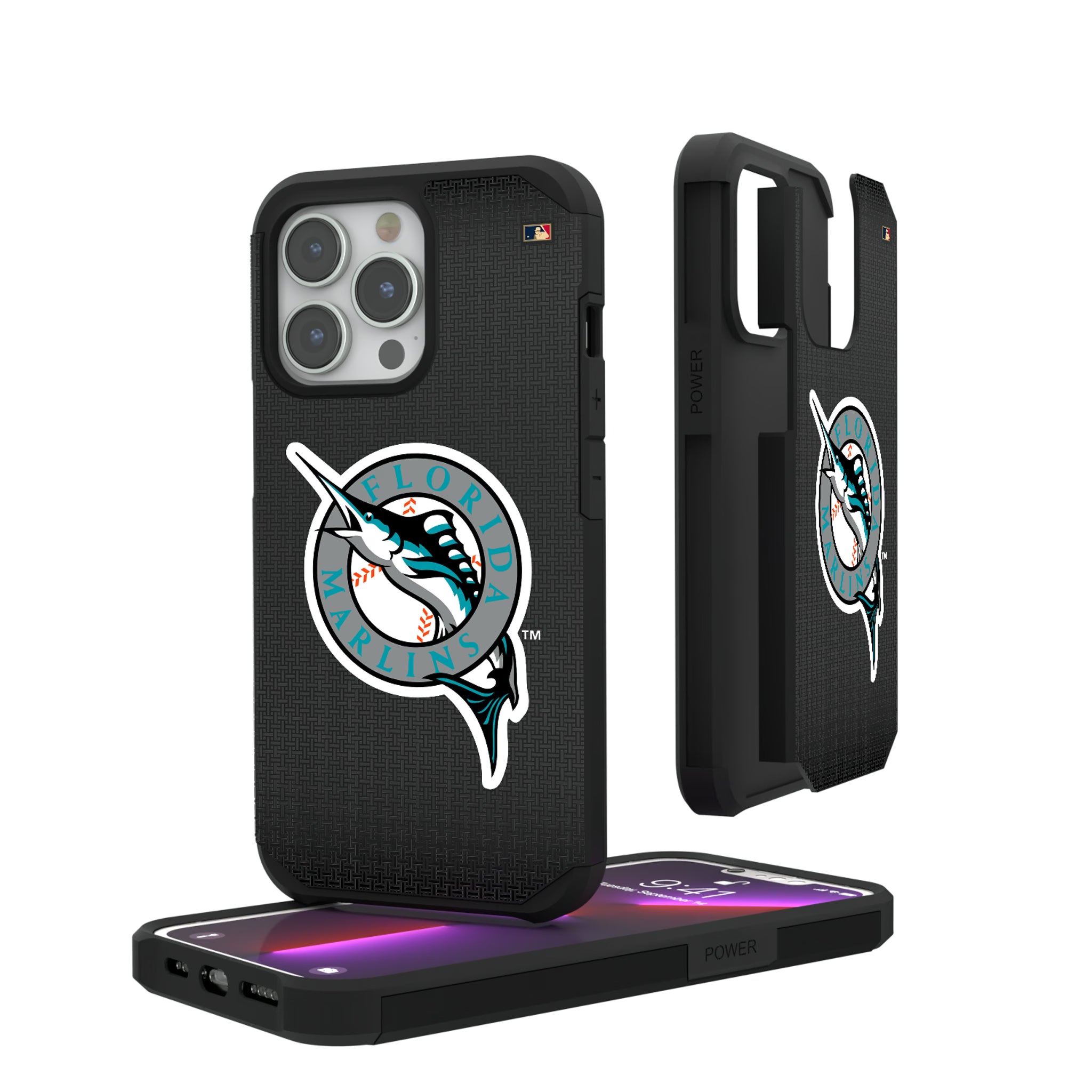 Miami Marlins 1993-2011 - Cooperstown Collection Linen iPhone Rugged Phone Case for Apple iPhone#Device_iPhone 13 Pro