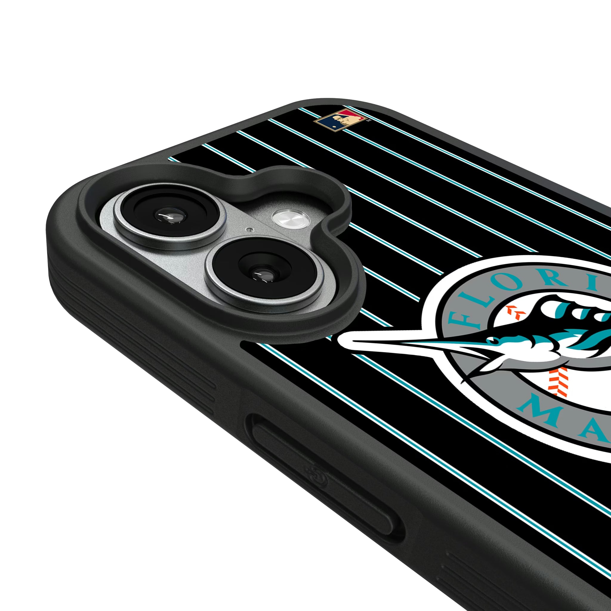 Miami Marlins 1993-2011 - Cooperstown Collection Pinstripe iPhone Bump Phone Case for Apple iPhone - Detail#Device_iPhone 17