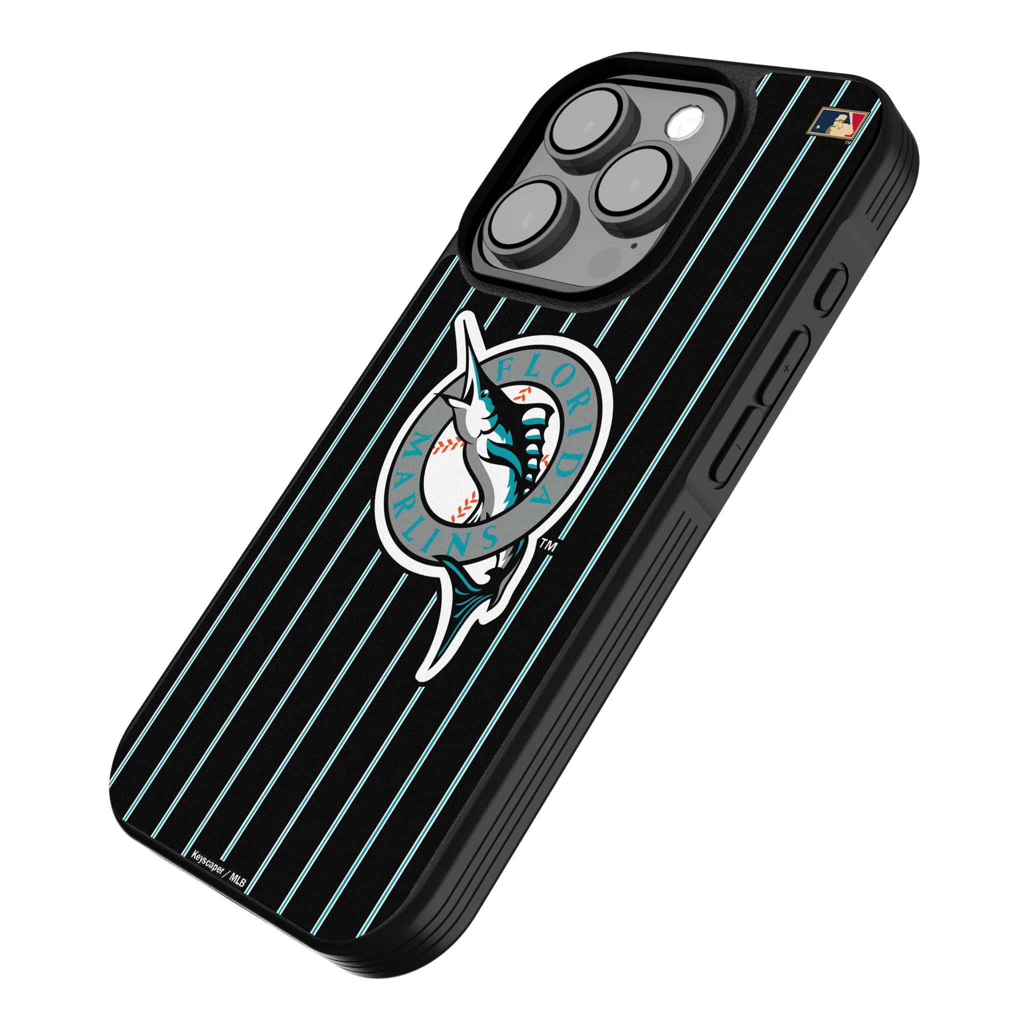 Miami Marlins 1993-2011 - Cooperstown Collection Pinstripe iPhone Bump Phone Case for Apple iPhone - Isometric View