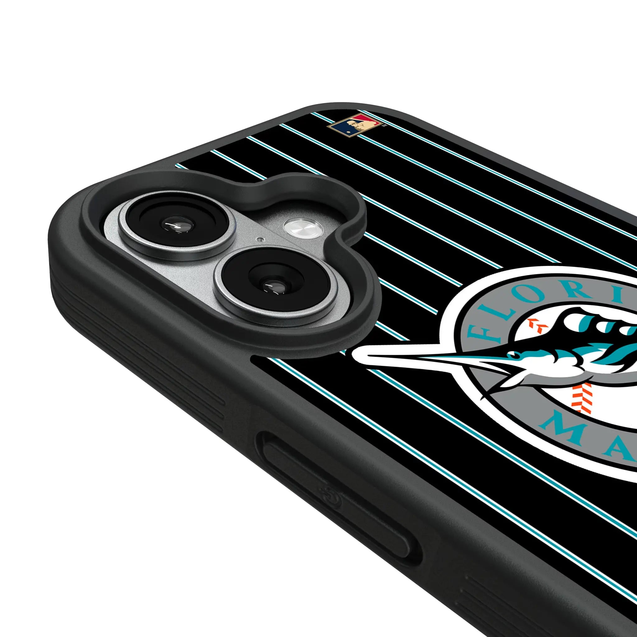 Miami Marlins 1993-2011 - Cooperstown Collection Pinstripe iPhone Bump Phone Case for Apple iPhone - Detail#Device_iPhone 17