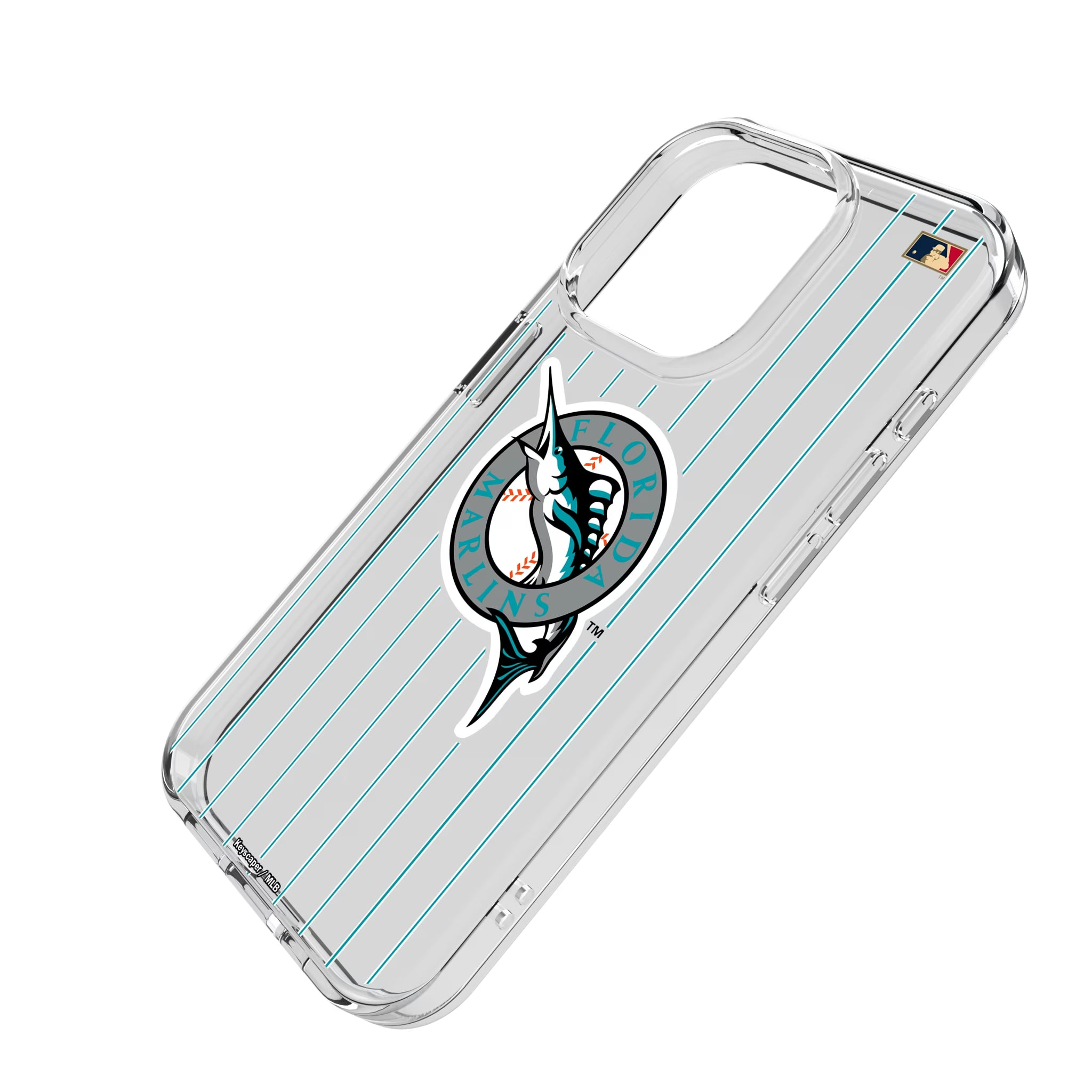 Miami Marlins 1993-2011 - Cooperstown Collection Pinstripe iPhone Clear Phone Case for Apple iPhone - Isometric View