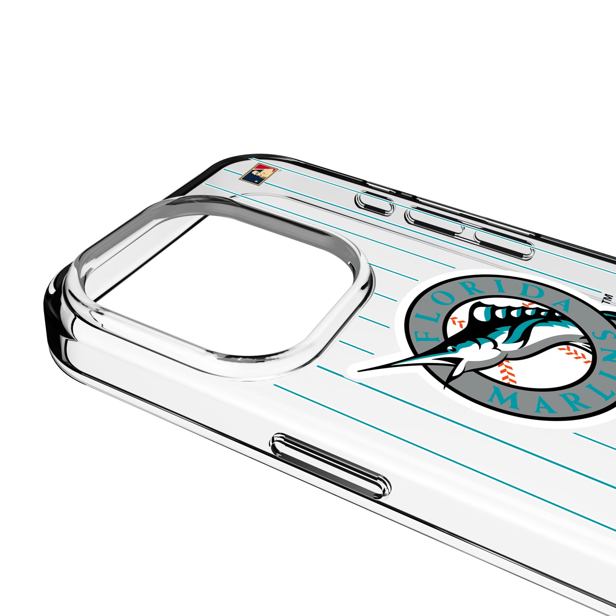 Miami Marlins 1993-2011 - Cooperstown Collection Pinstripe iPhone Clear Phone Case for Apple iPhone - Detail