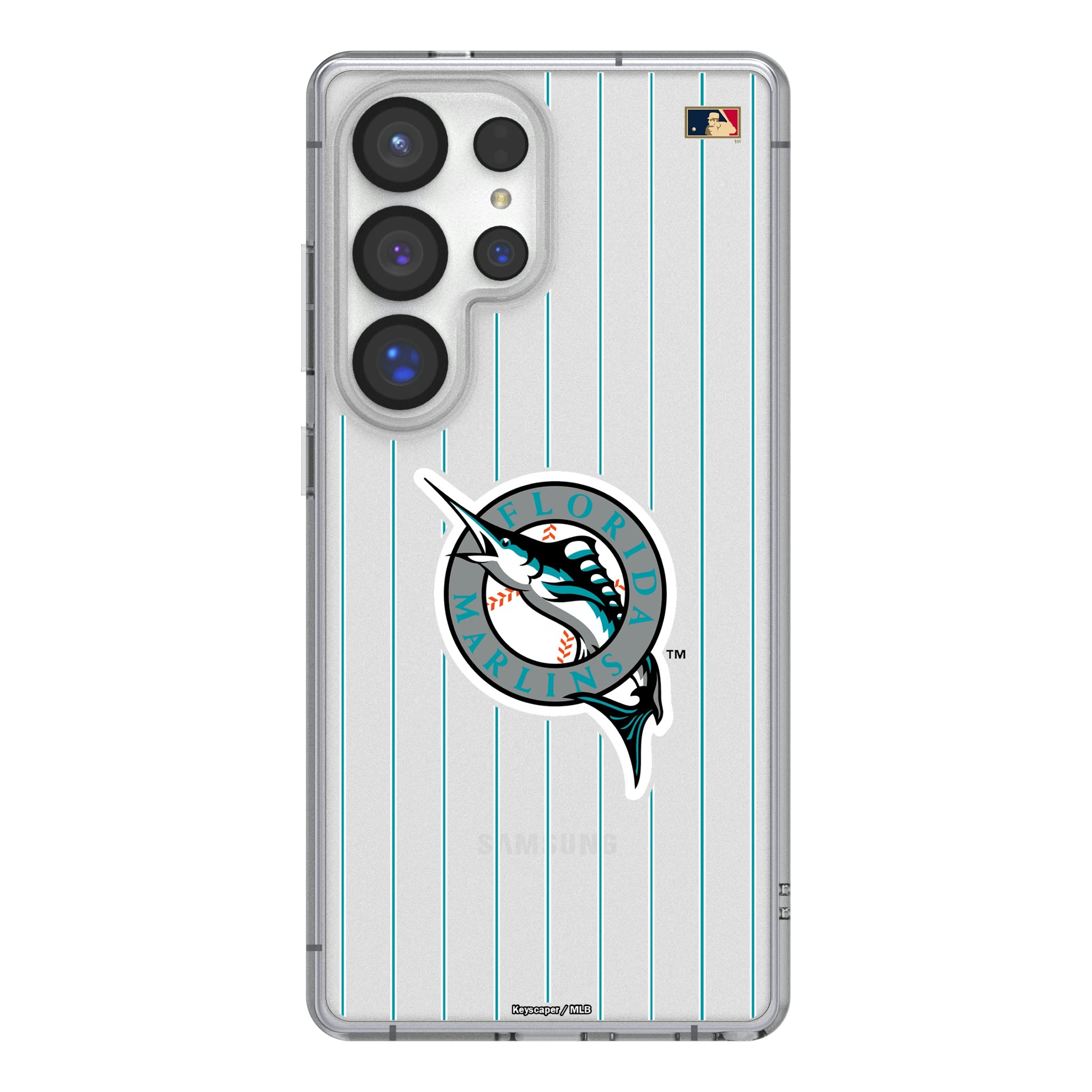 Miami Marlins 1993-2011 - Cooperstown Collection Pinstripe Galaxy Clear Phone Case for Samsung Galaxy