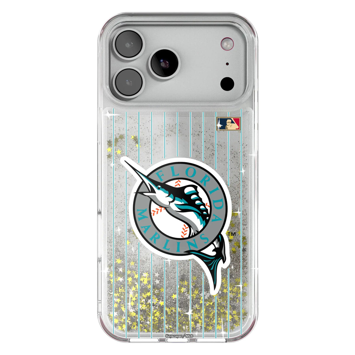 Miami Marlins 1993-2011 - Cooperstown Collection Pinstripe Glitter Phone Case for Apple iPhone