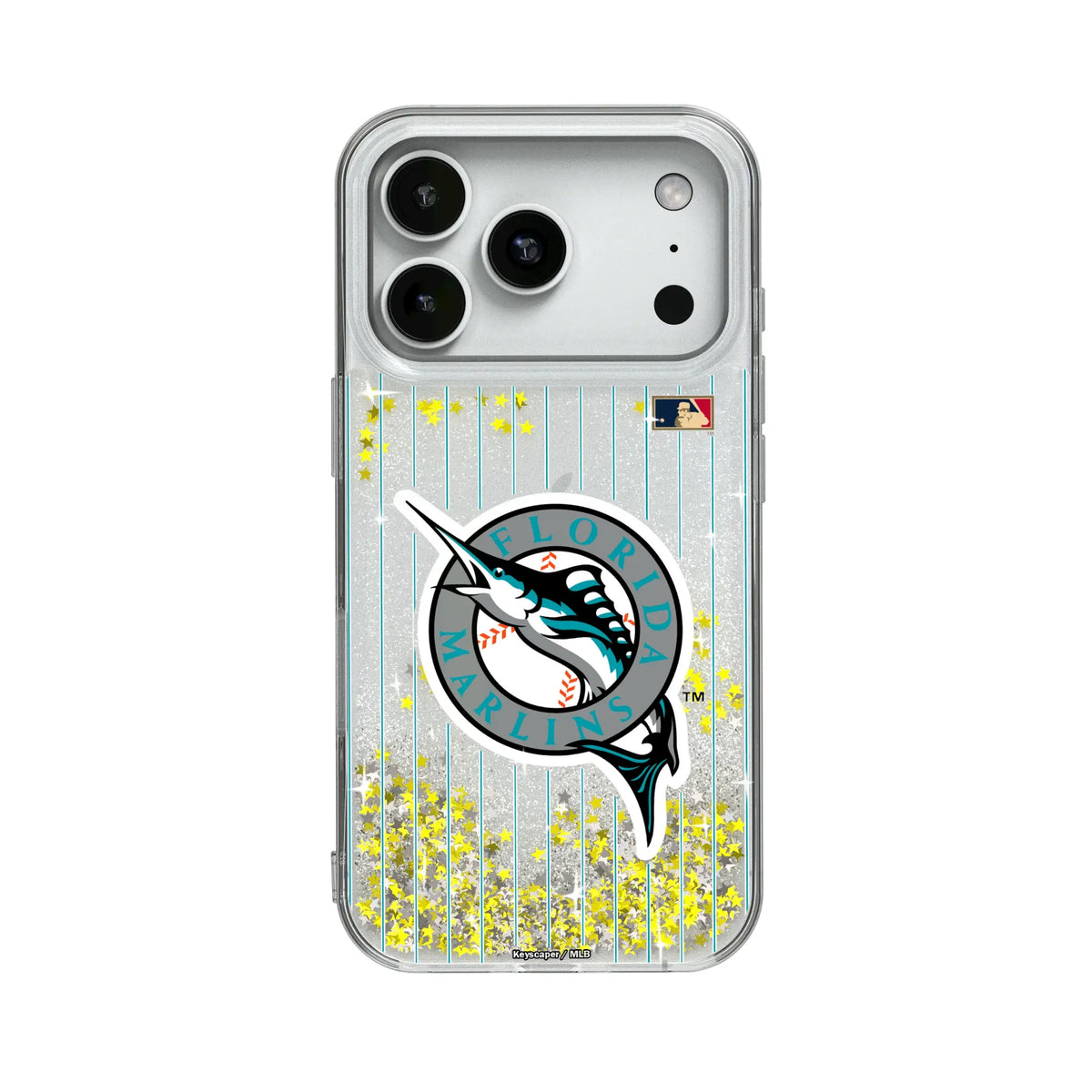 Miami Marlins 1993-2011 - Cooperstown Collection Pinstripe Glitter Phone Case for Apple iPhone