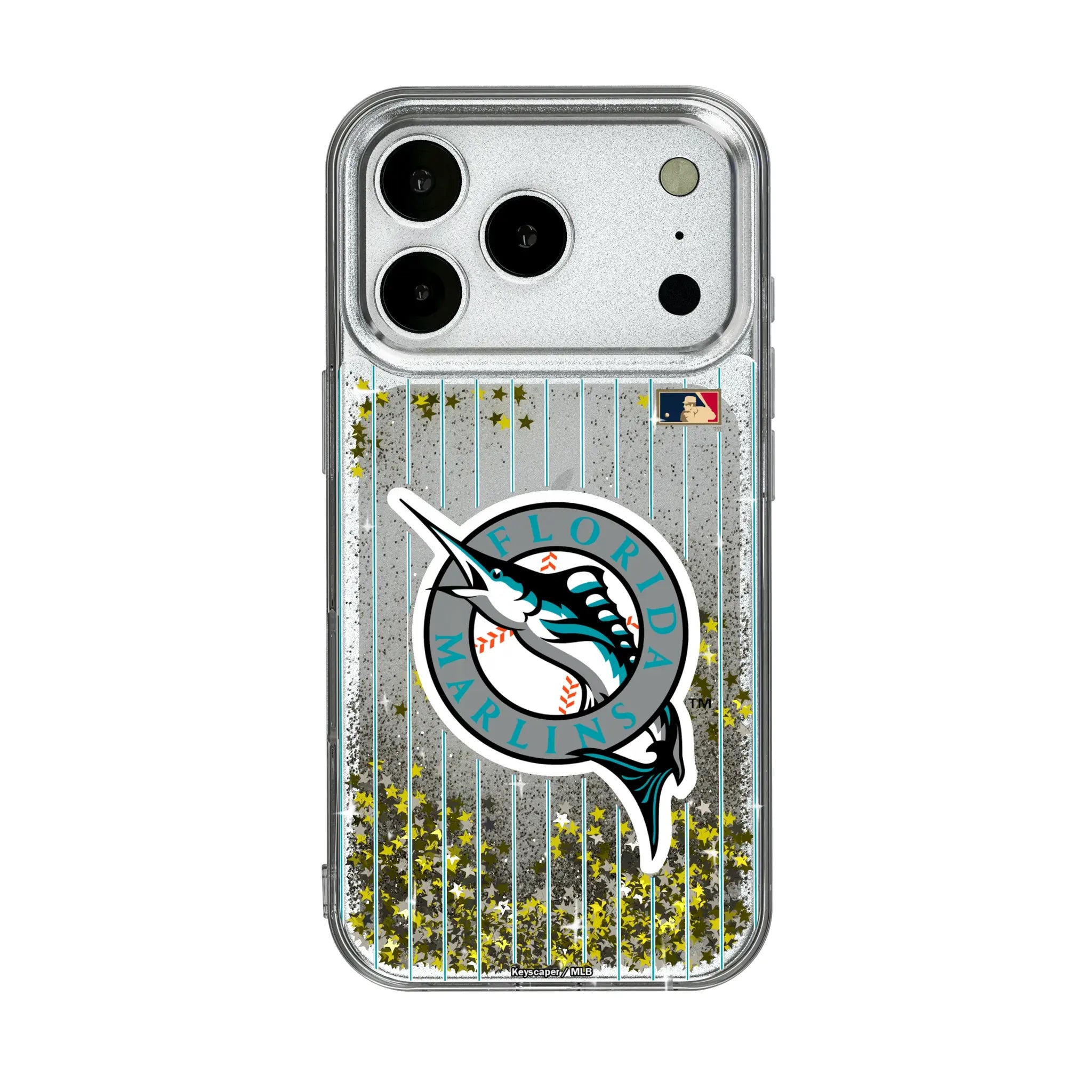 Miami Marlins 1993-2011 - Cooperstown Collection Pinstripe iPhone Glitter Phone Case for Apple iPhone