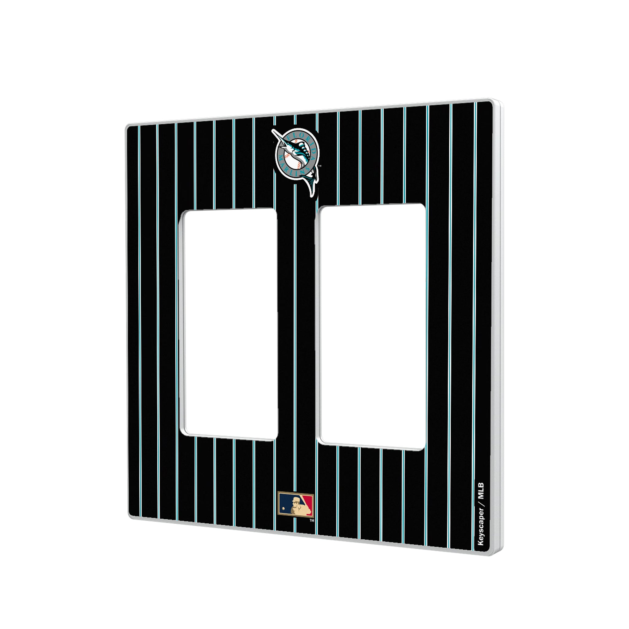 Miami Marlins 1993-2011 - Cooperstown Collection Pinstripe Hidden-Screw Light Switch Plate#Style_Double Rocker