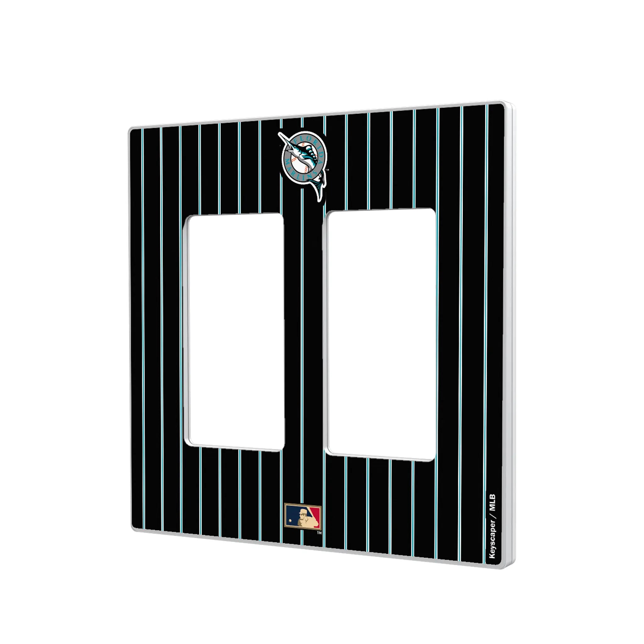 Miami Marlins 1993-2011 - Cooperstown Collection Pinstripe Hidden-Screw Light Switch Plate#Style_Double Rocker