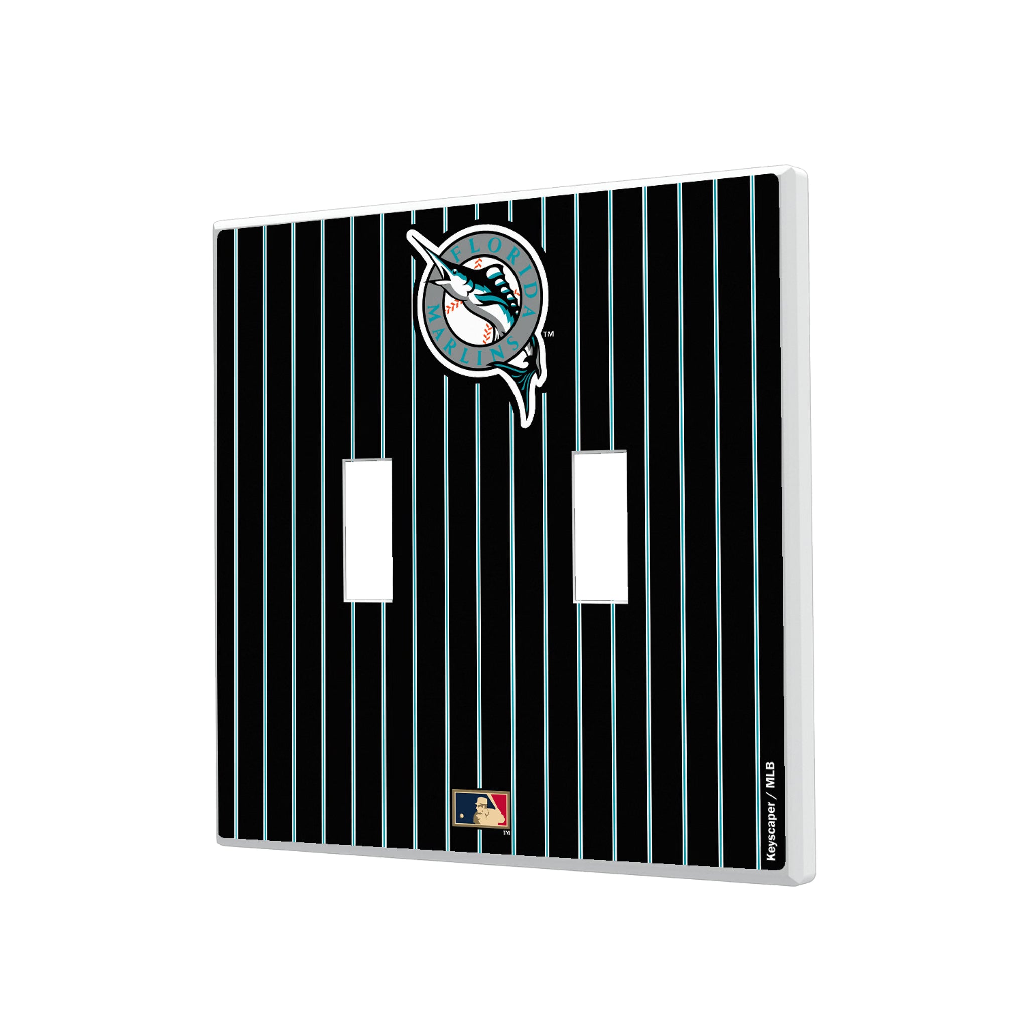 Miami Marlins 1993-2011 - Cooperstown Collection Pinstripe Hidden-Screw Light Switch Plate#Style_Double Toggle
