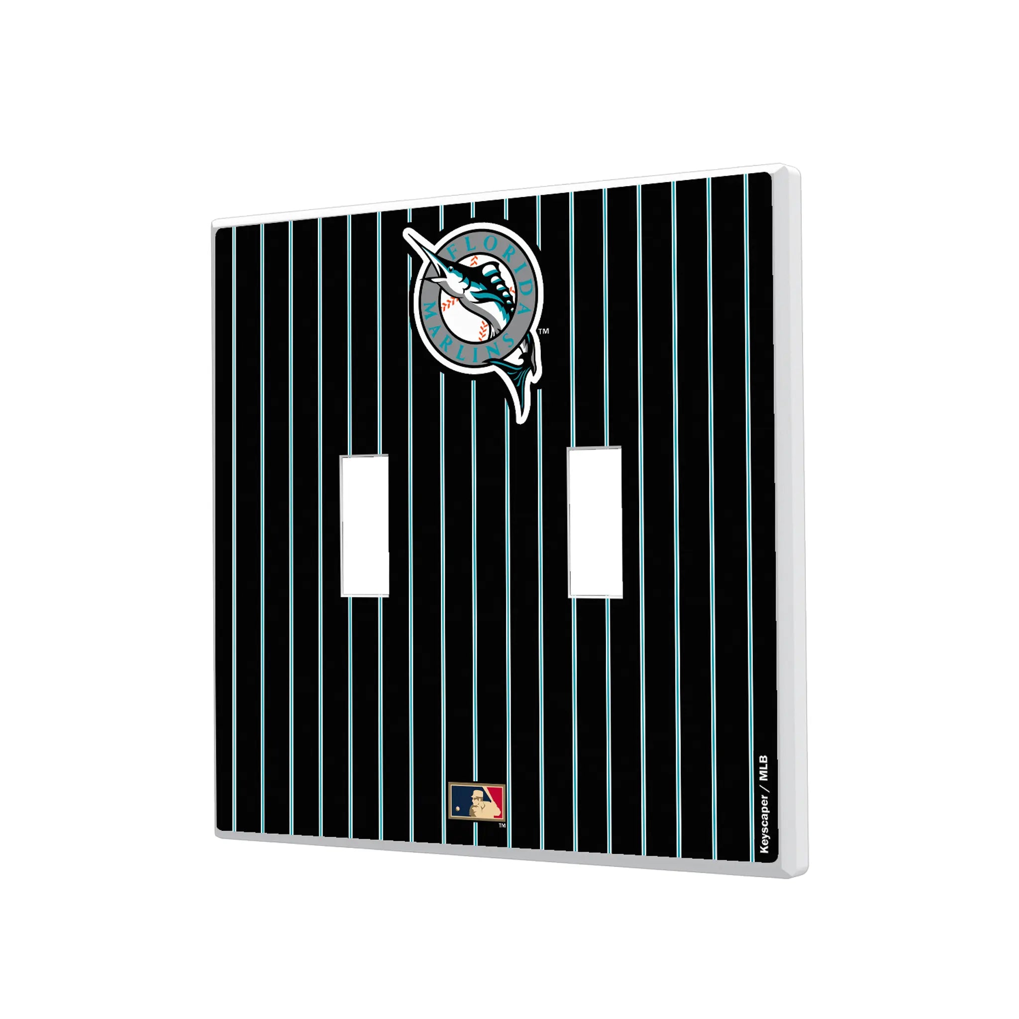 Miami Marlins 1993-2011 - Cooperstown Collection Pinstripe Hidden-Screw Light Switch Plate#Style_Double Toggle
