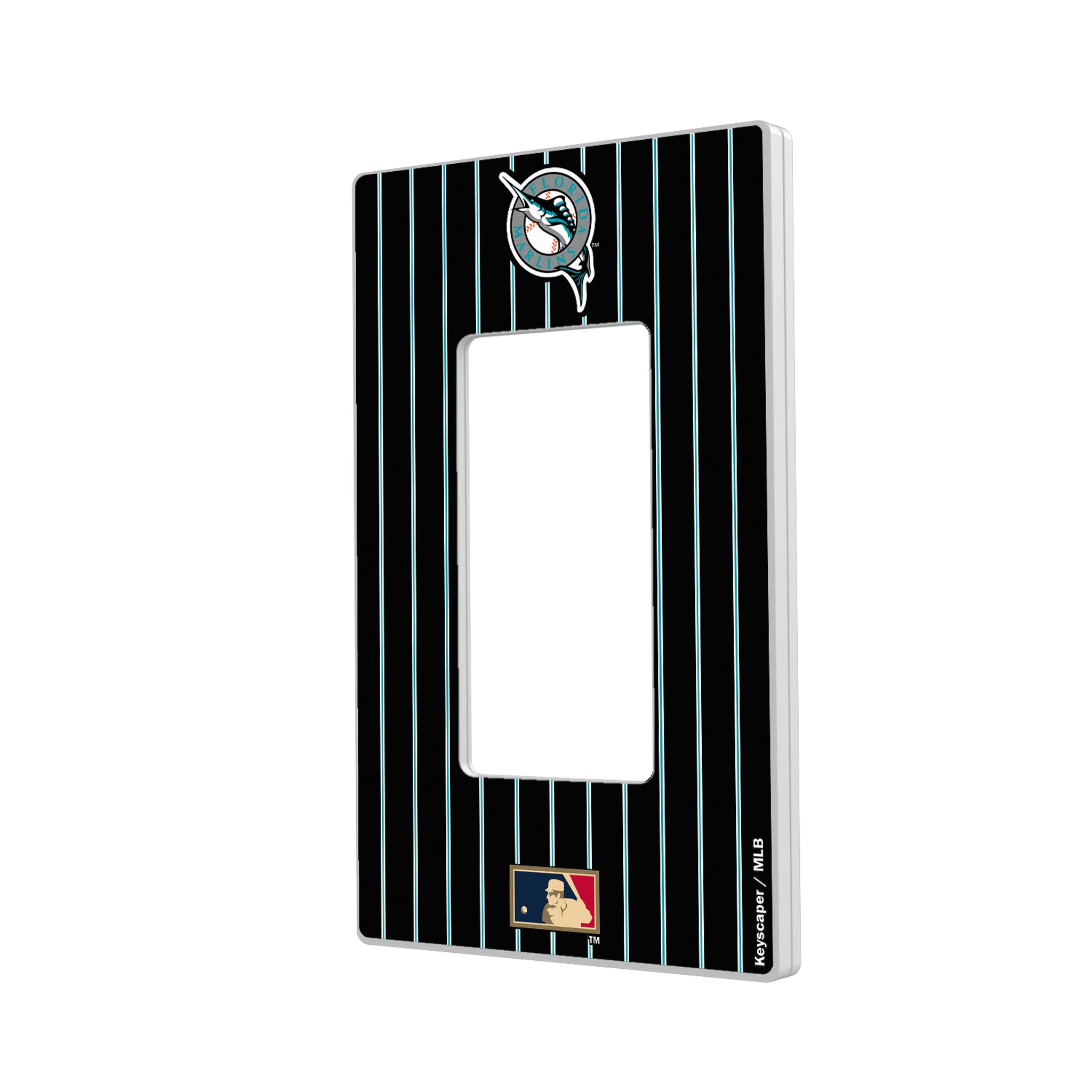 Miami Marlins 1993-2011 - Cooperstown Collection Pinstripe Hidden-Screw Light Switch Plate#Style_Single Rocker
