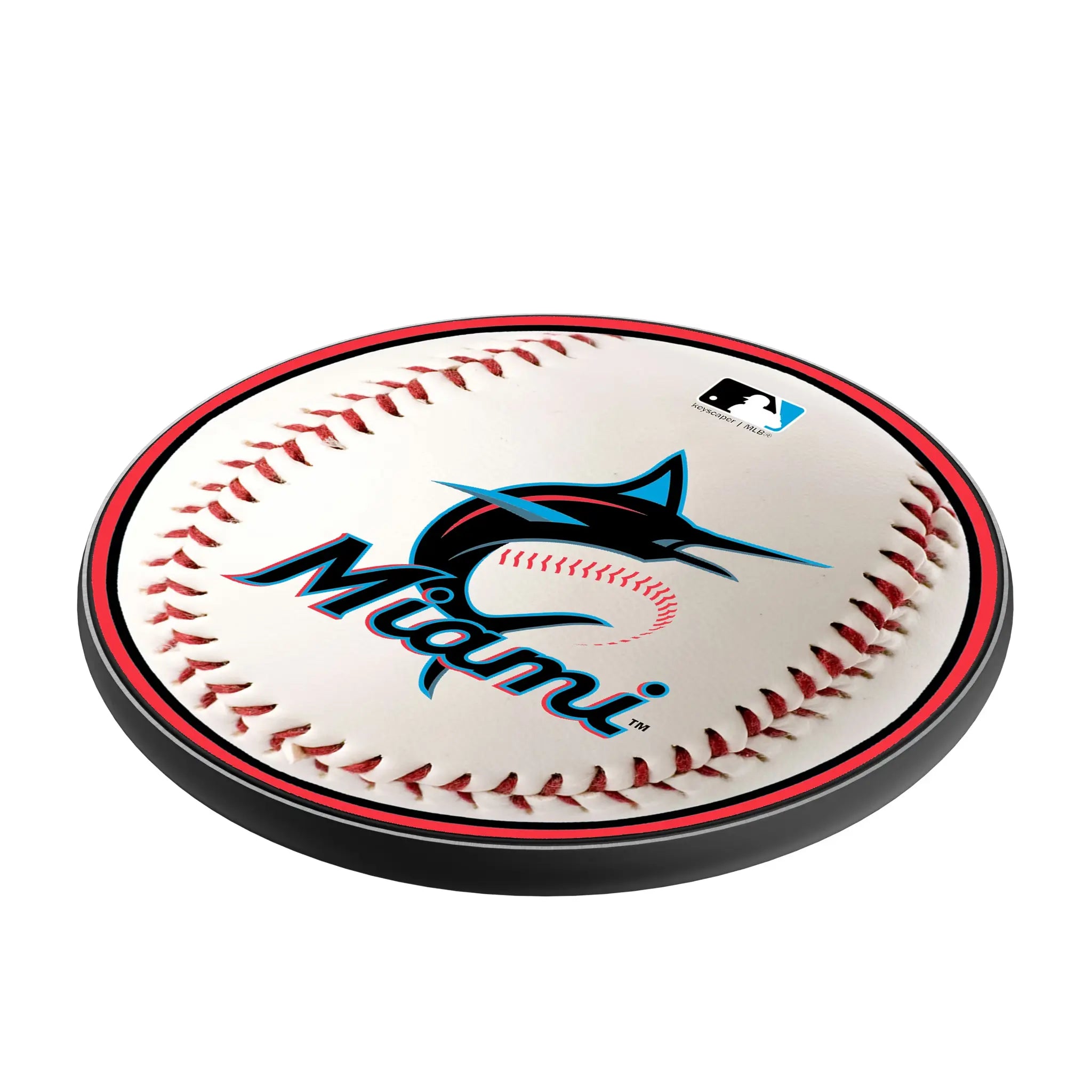 Miami Marlins Baseball 15-Watt Wireless Charger - Isometric View