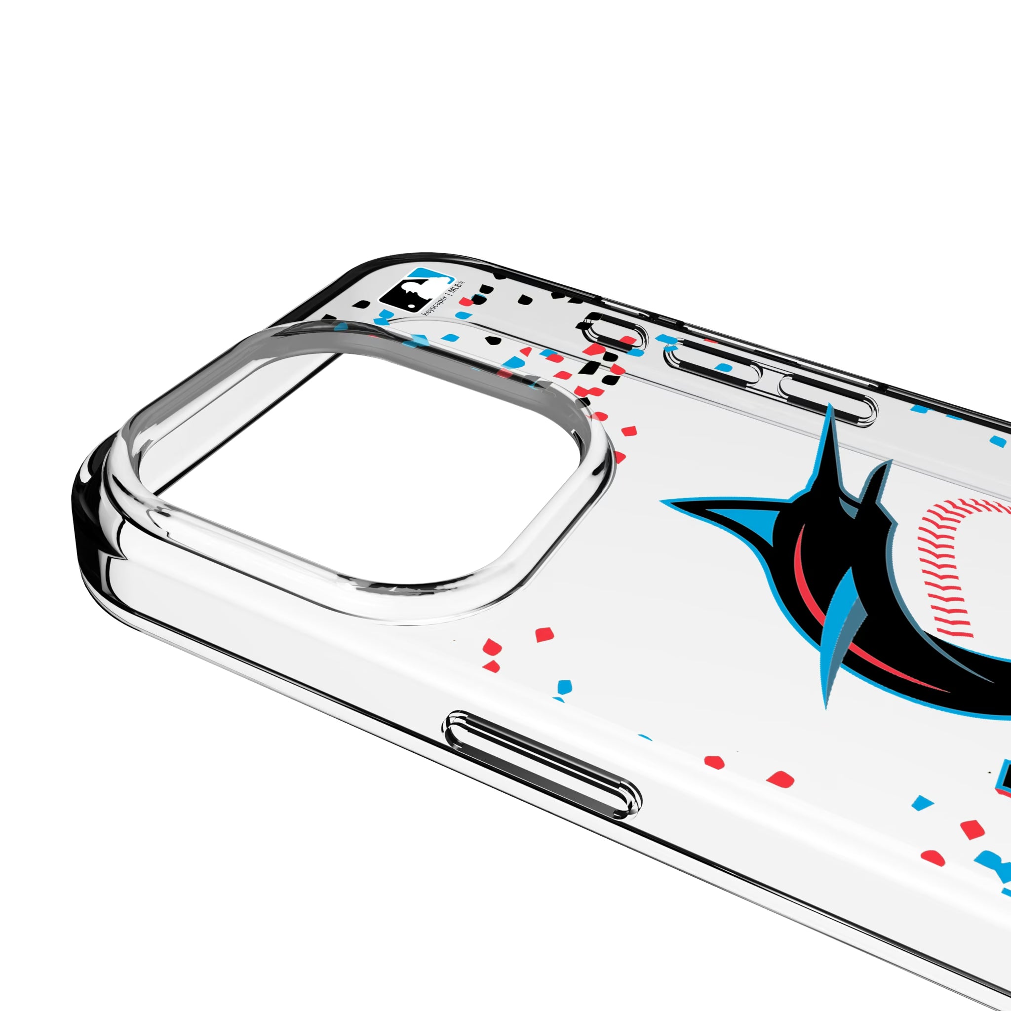 Miami Marlins Confetti iPhone Clear Phone Case for Apple iPhone - Detail