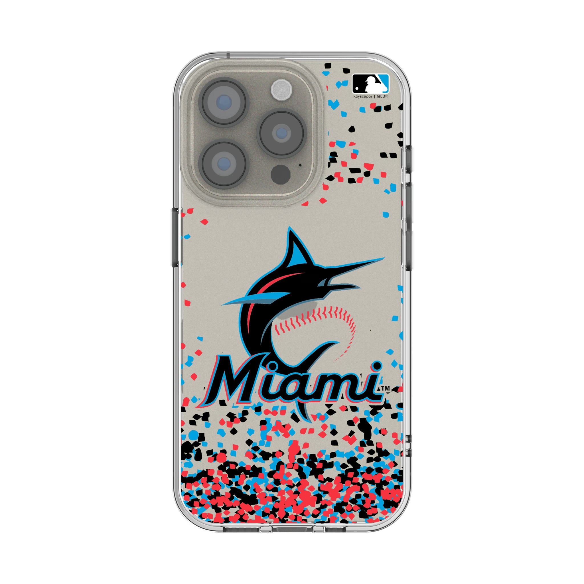 Miami Marlins Confetti iPhone Clear Phone Case for Apple iPhone