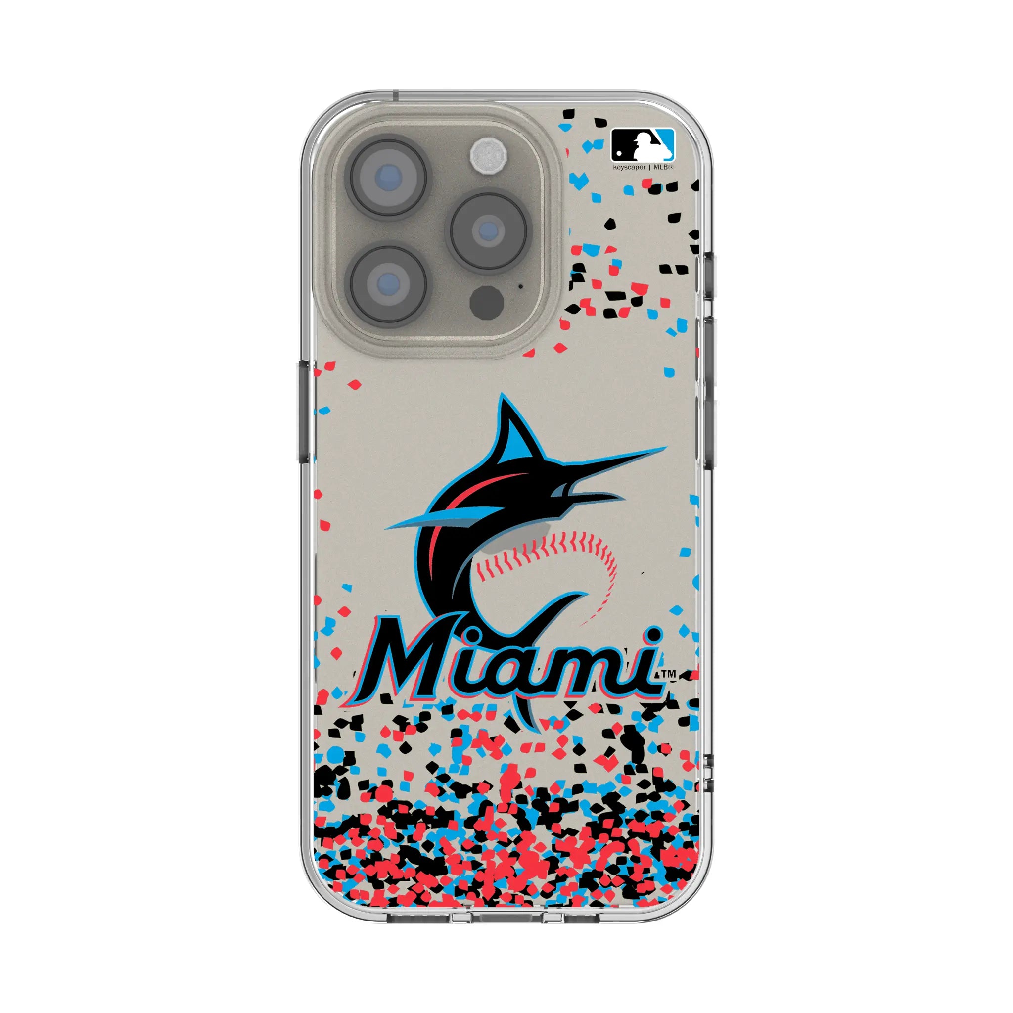 Miami Marlins Confetti iPhone Clear Phone Case for Apple iPhone