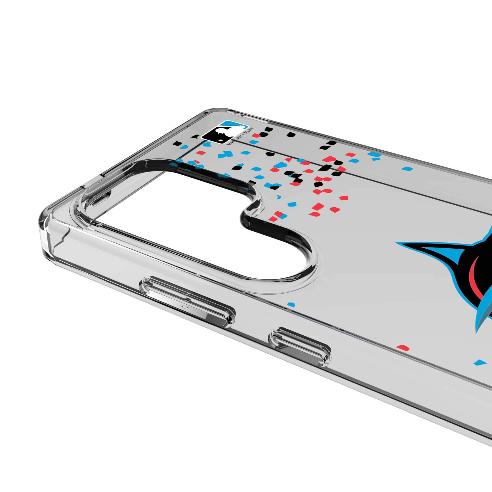 Miami Marlins Confetti Galaxy Clear Phone Case for Samsung Galaxy - Detail