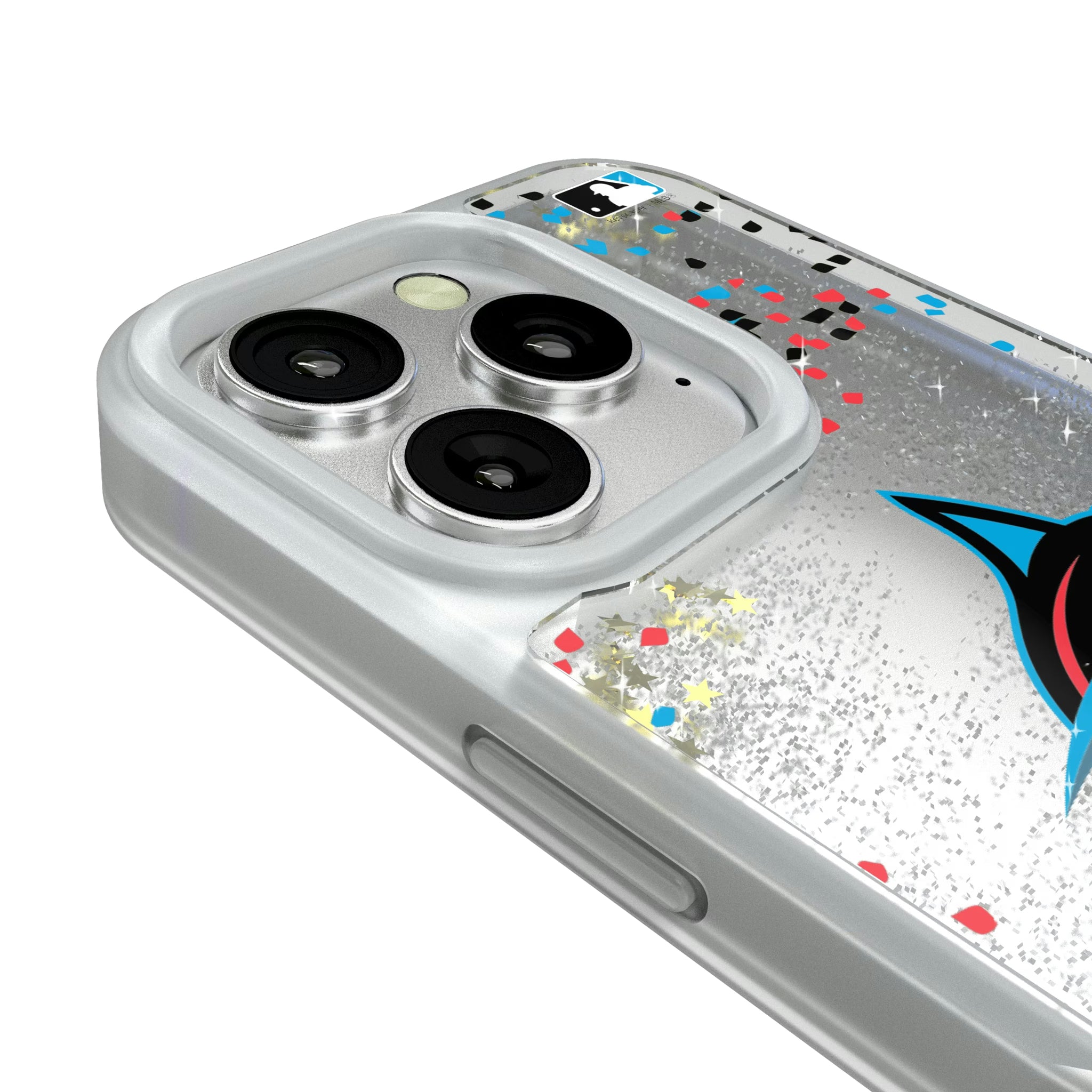 Miami Marlins Confetti iPhone Glitter Phone Case for Apple iPhone - Detail#Device_iPhone 16 Pro