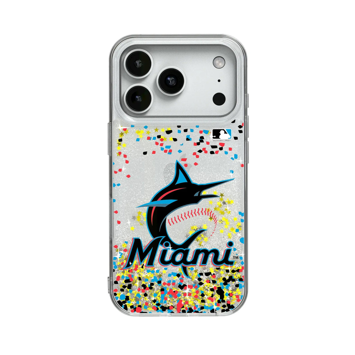 Miami Marlins Confetti Glitter Phone Case for Apple iPhone