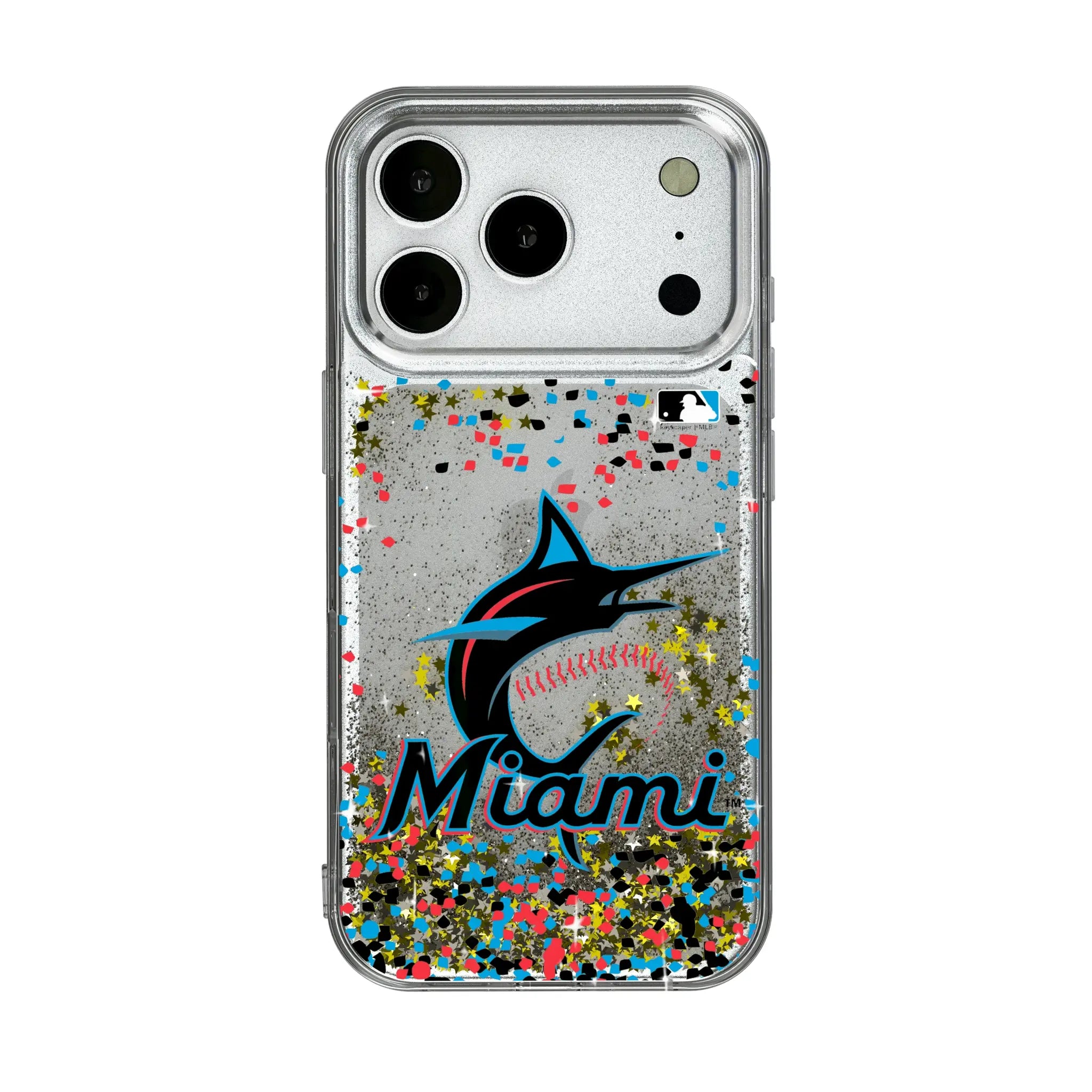 Miami Marlins Confetti iPhone Glitter Phone Case for Apple iPhone