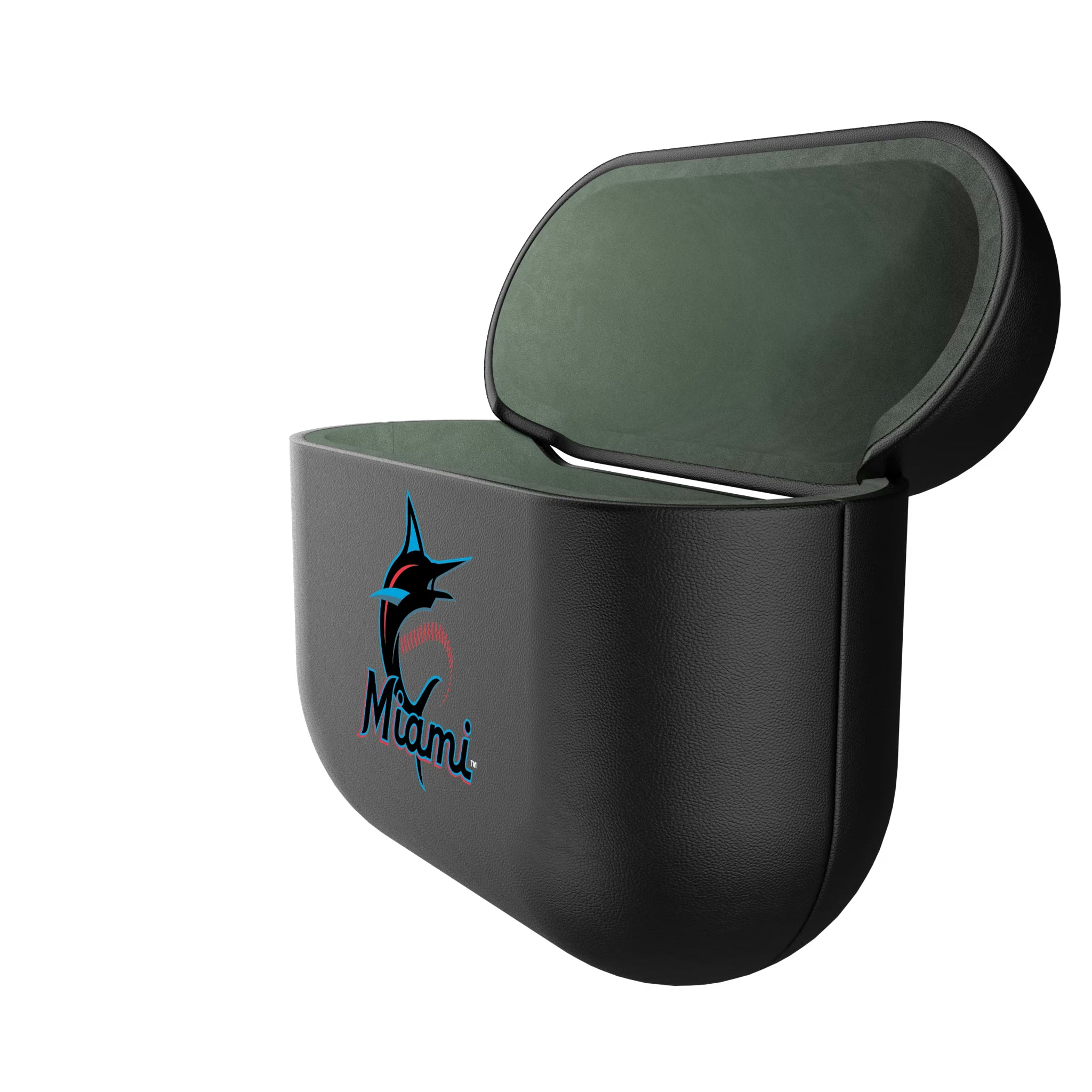 Miami Marlins Insignia AirPods AirPod Case Cover - Isometric View#Device_AirPods 3rd Gen