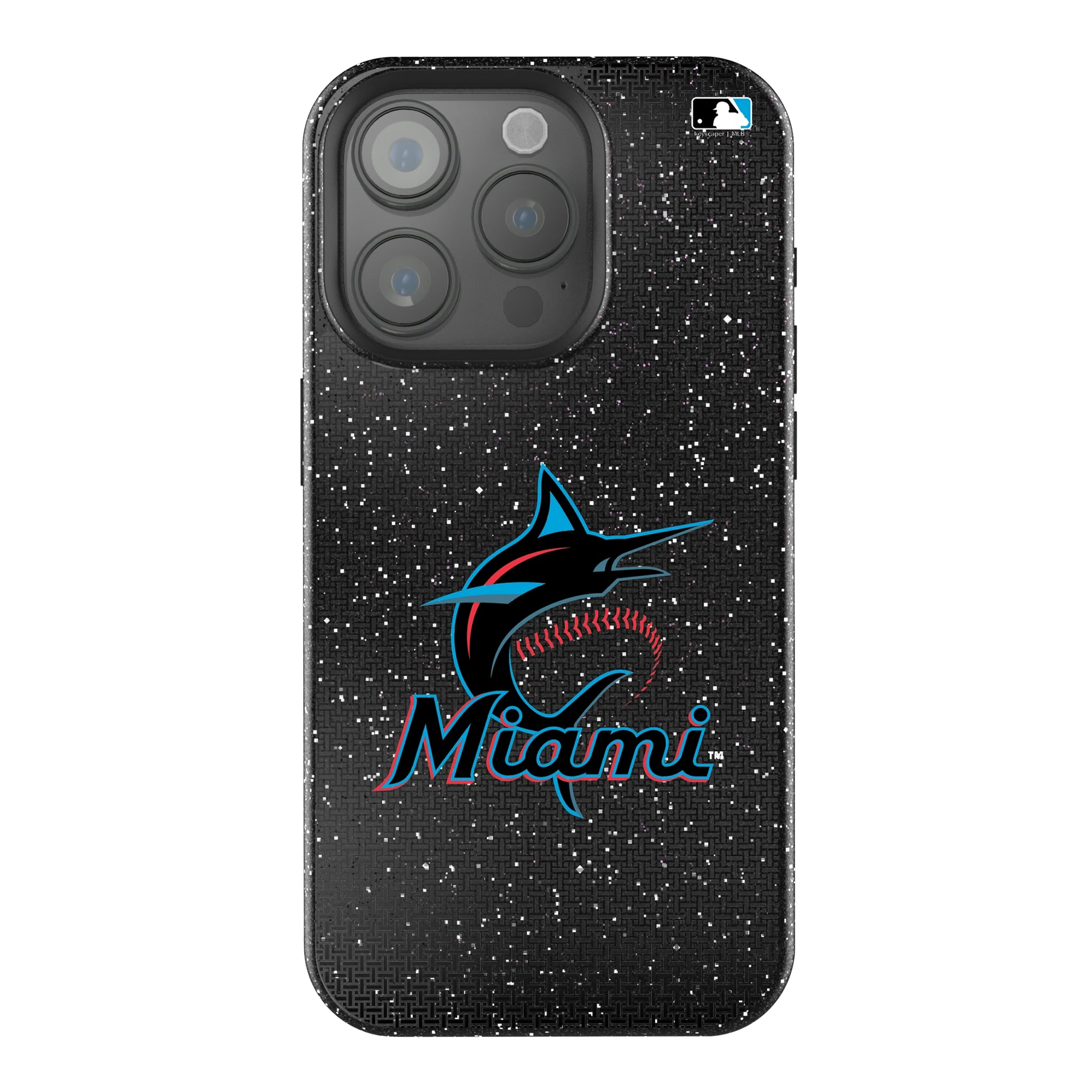 Miami Marlins Linen iPhone Bling Phone Case for Apple iPhone