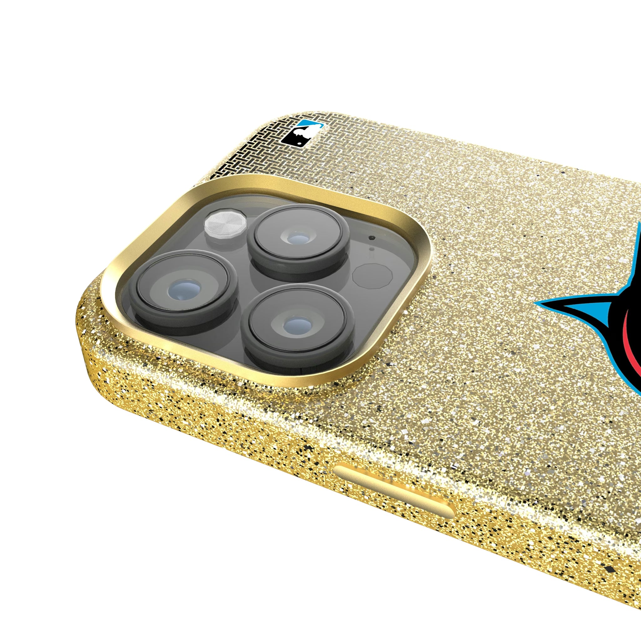 Miami Marlins Linen iPhone Bling Phone Case for Apple iPhone - Detail
